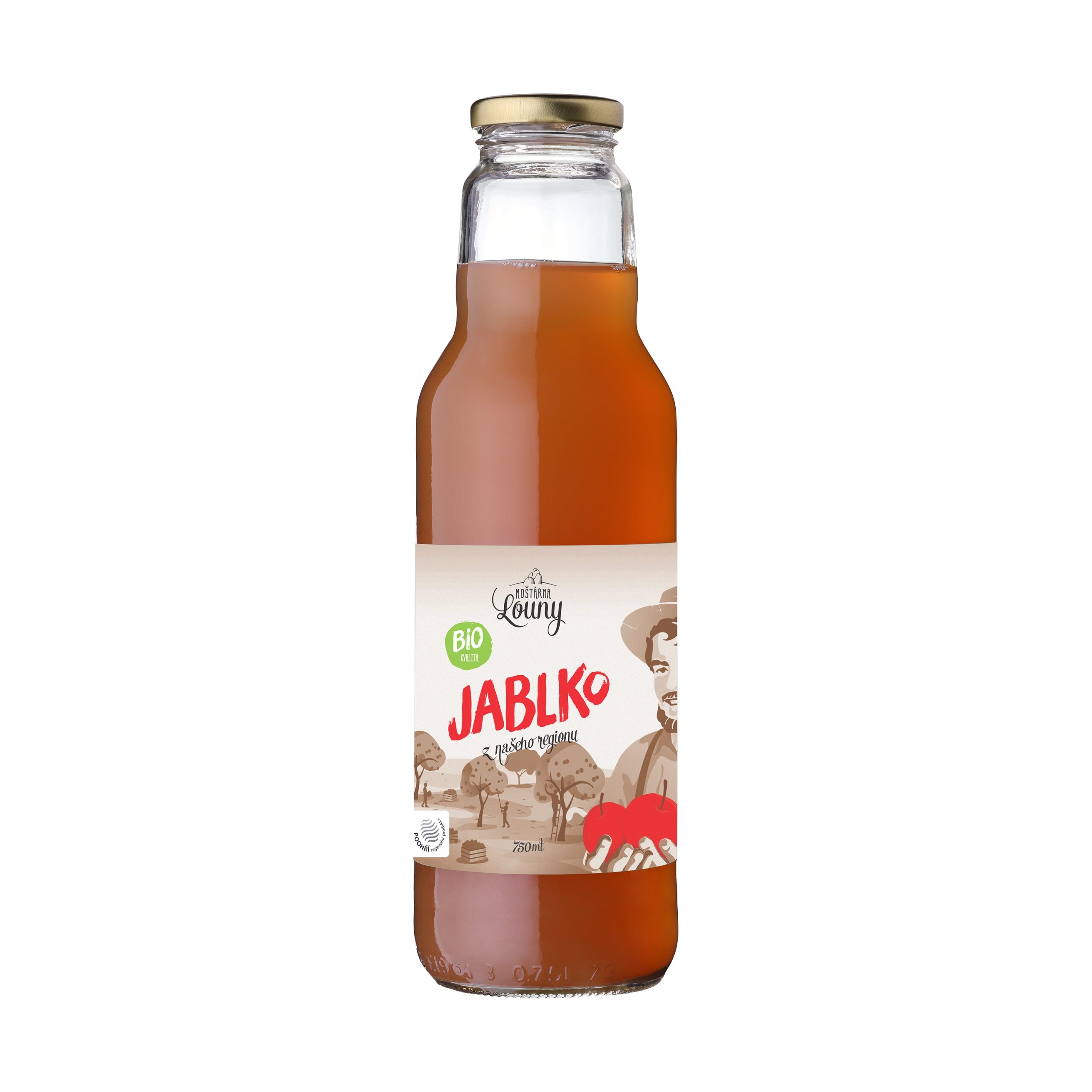 Mošt jablečný 750 ml BIO   MOŠTÁRNA LOUNY Moštárna Louny