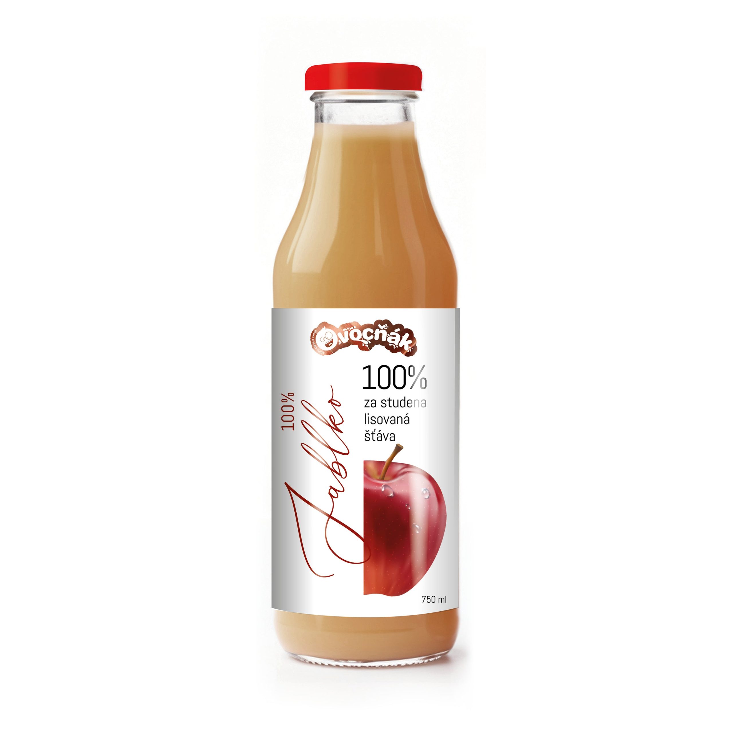 Mošt ovocný jablko 100 % sklo 750 ml   OVOCŇÁK Ovocňák