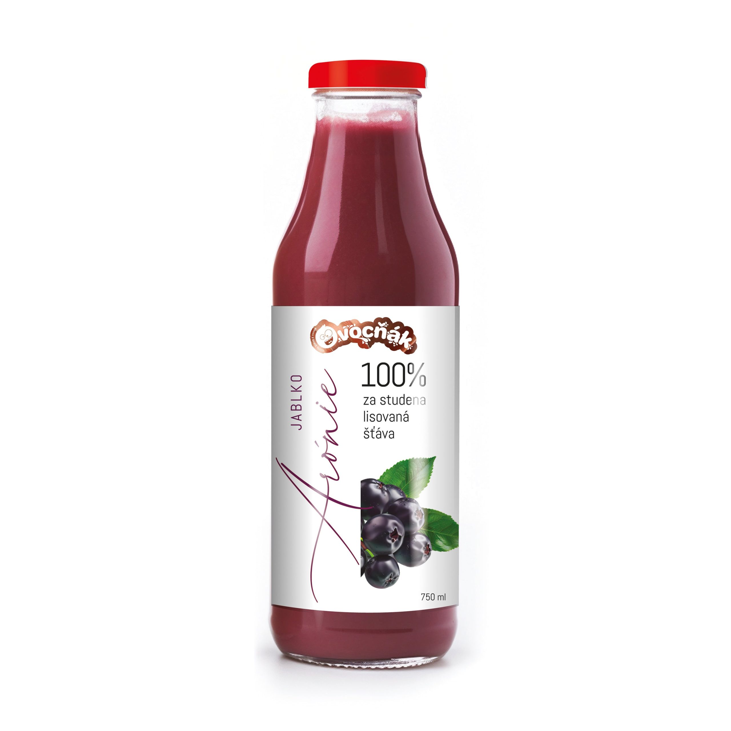 Mošt ovocný jablko-arónie sklo 750 ml   OVOCŇÁK Ovocňák