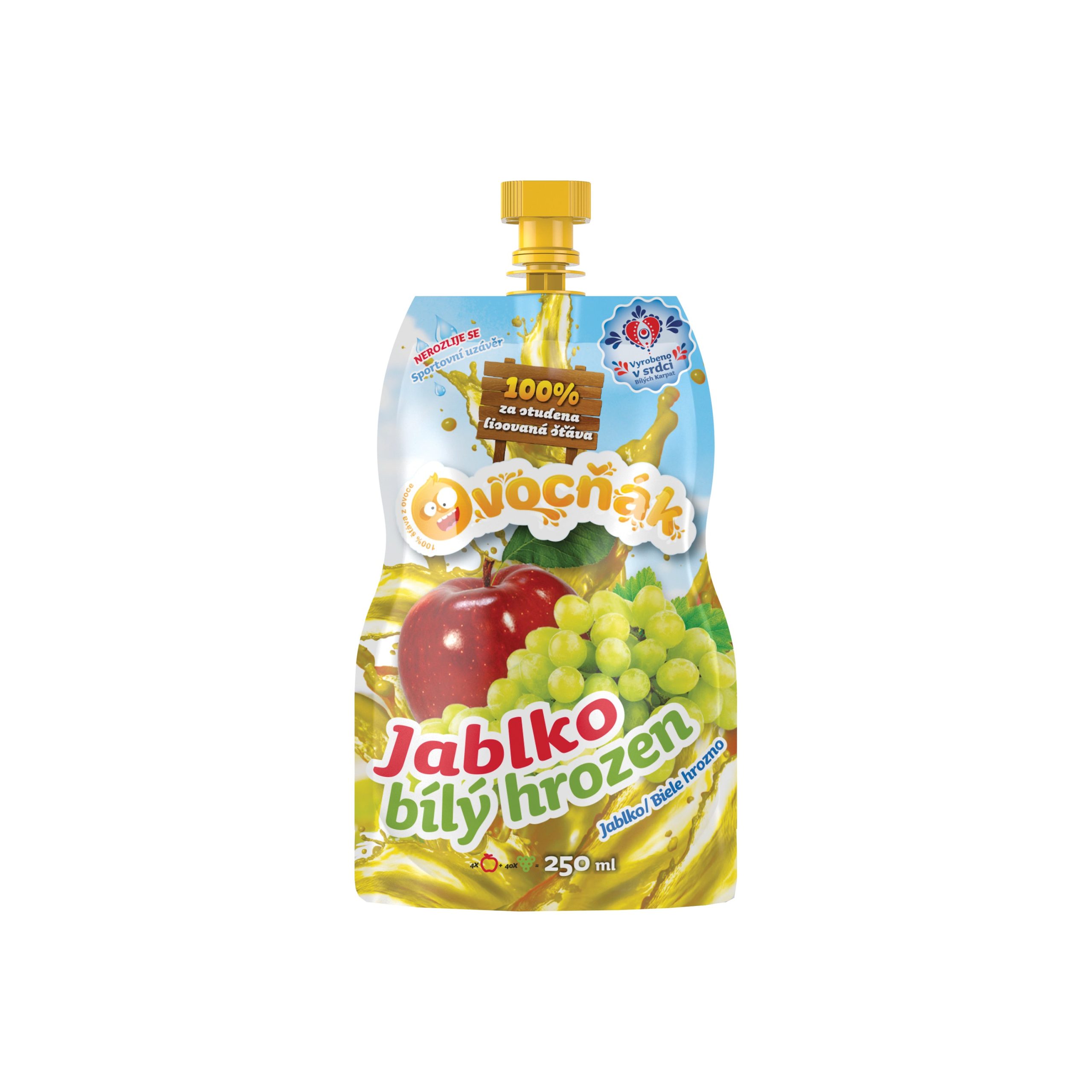 Mošt ovocný jablko-bílý hrozen 250 ml   OVOCŇÁK Ovocňák