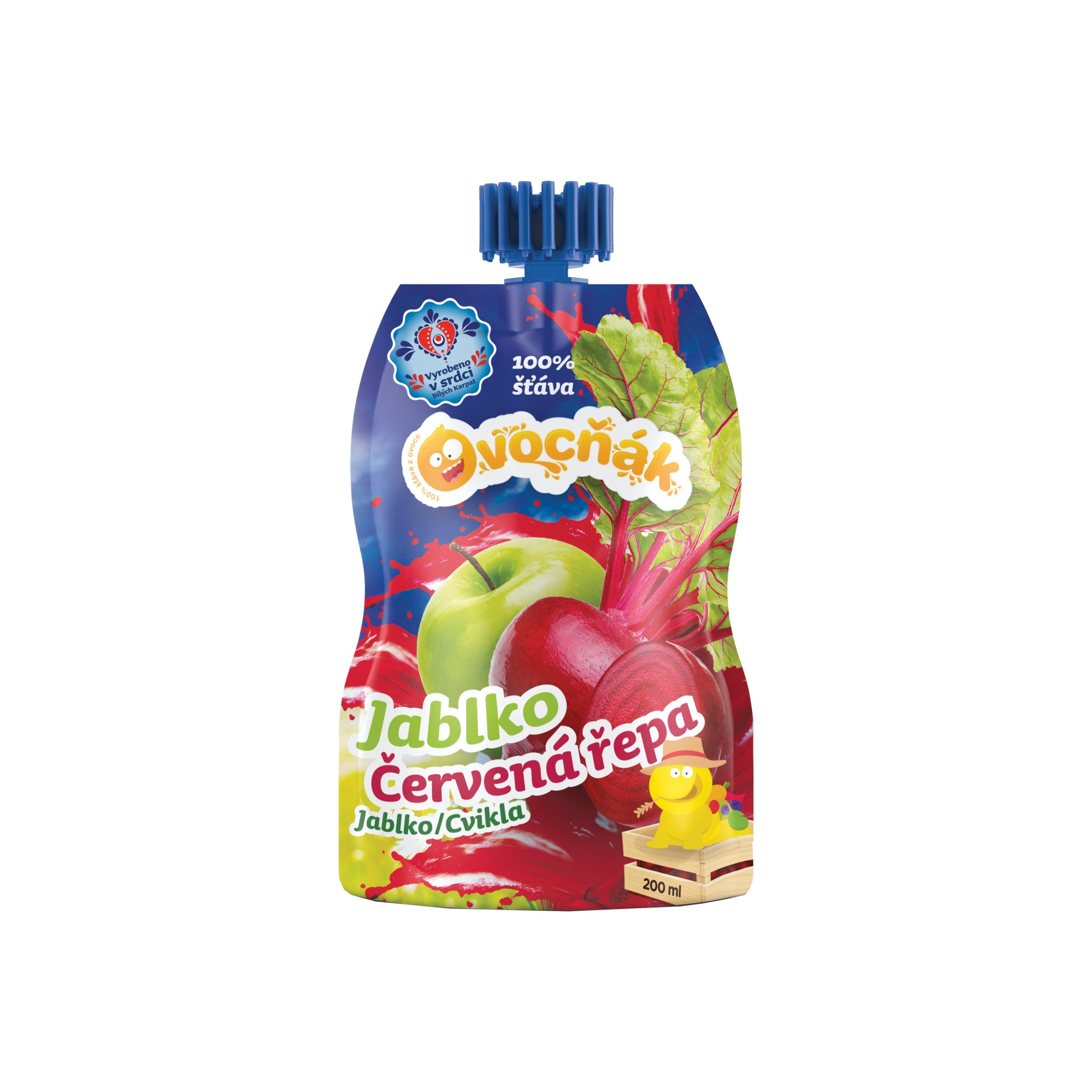 Mošt ovocný jablko-červená řepa 200 ml   OVOCŇÁK Ovocňák