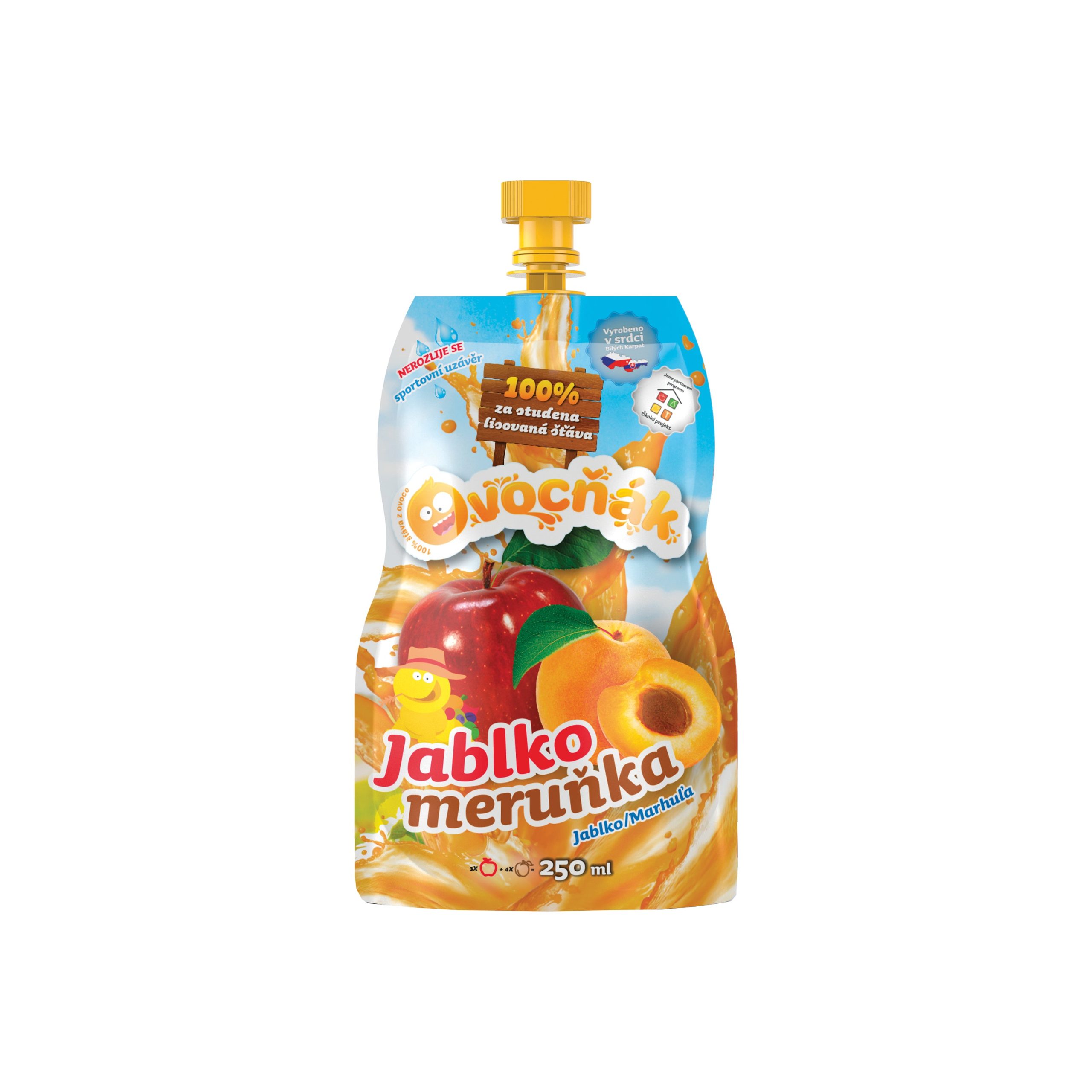 Mošt ovocný jablko-meruňka 250 ml   OVOCŇÁK Ovocňák