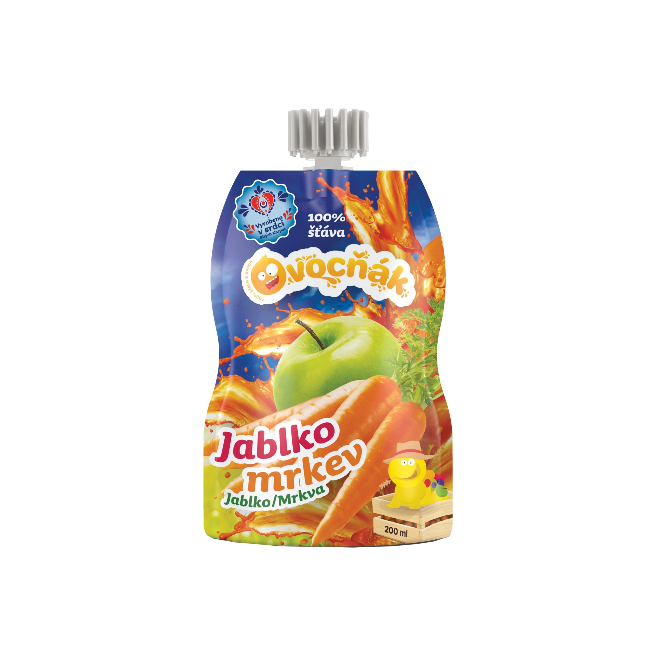 Mošt ovocný jablko-mrkev 200 ml   OVOCŇÁK Ovocňák