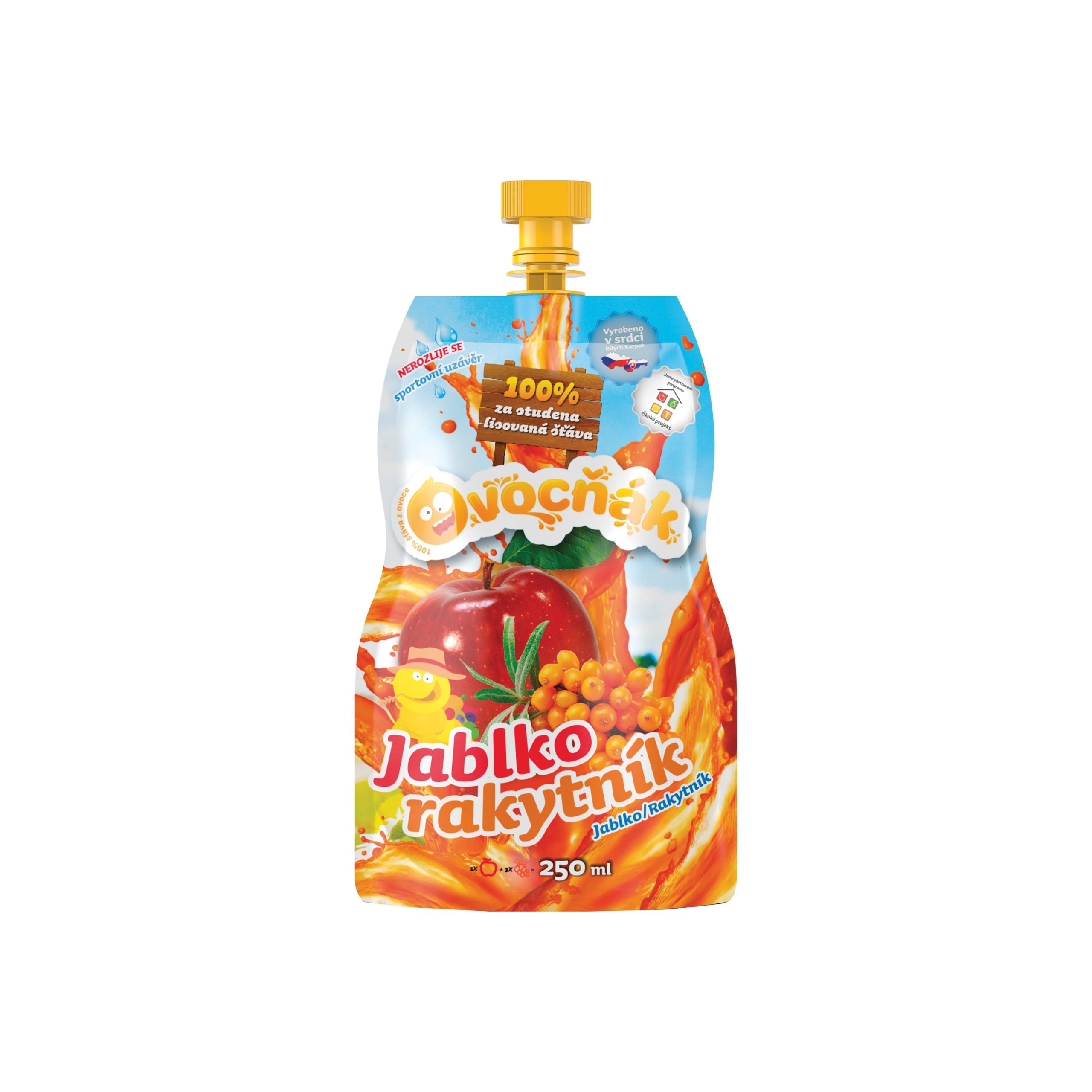 Mošt ovocný jablko-rakytník 250 ml   OVOCŇÁK Ovocňák