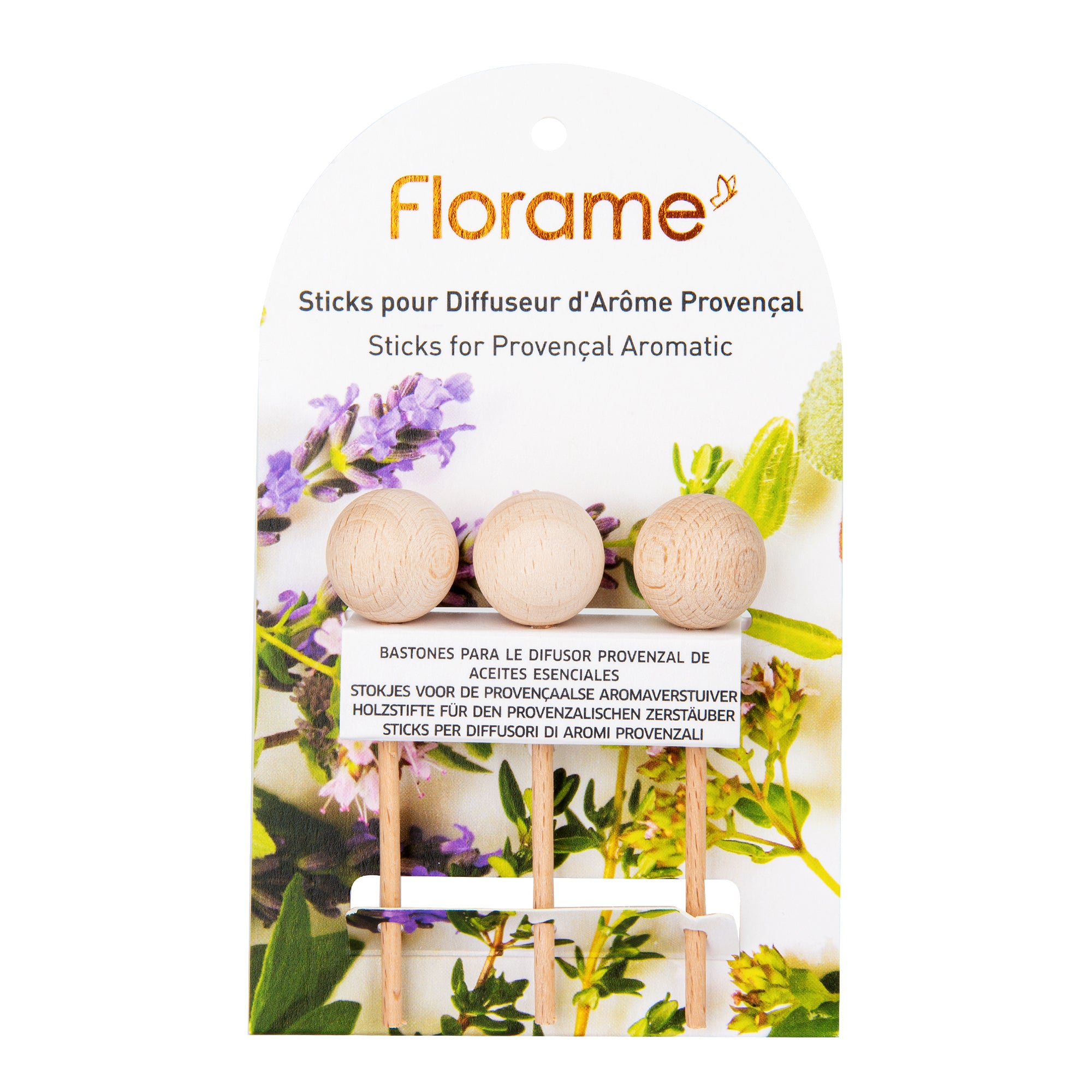 Náhradní tyčinky pro difuzér provensálský dřevěný 3 ks   FLORAME Florame