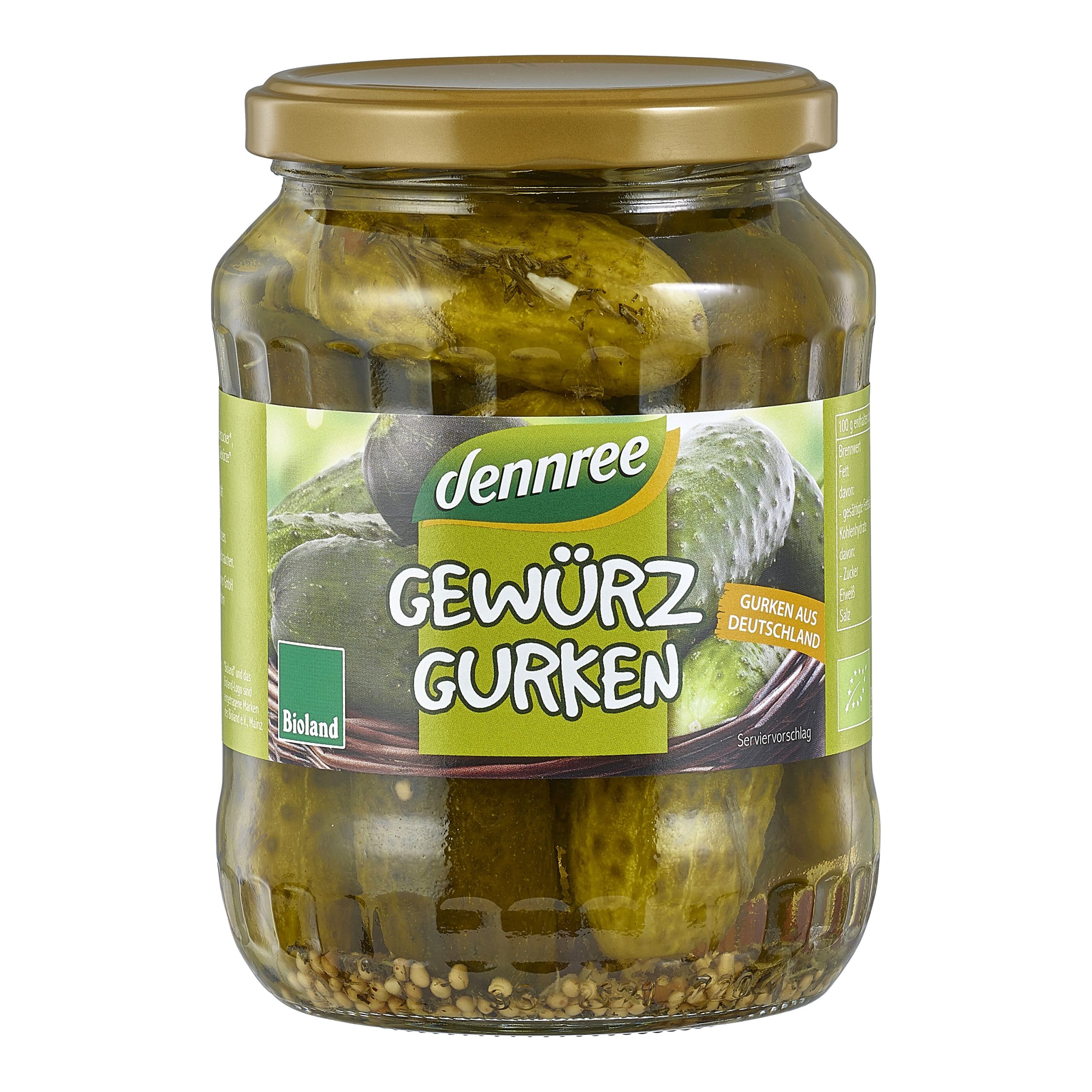 Okurky nakládané 670 g BIO   DENNREE Dennree