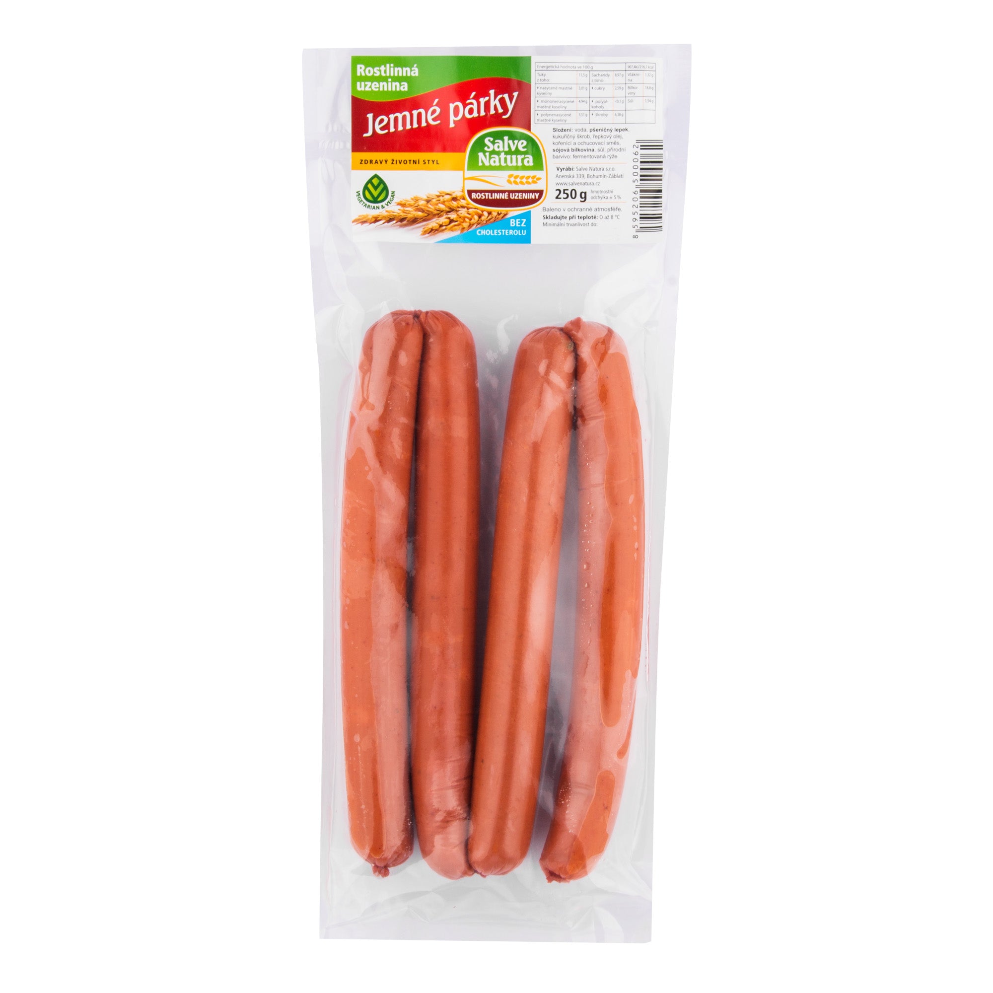 Párky jemné  rostlinná uzenina 250 g   SALVE NATURA Salve Natura
