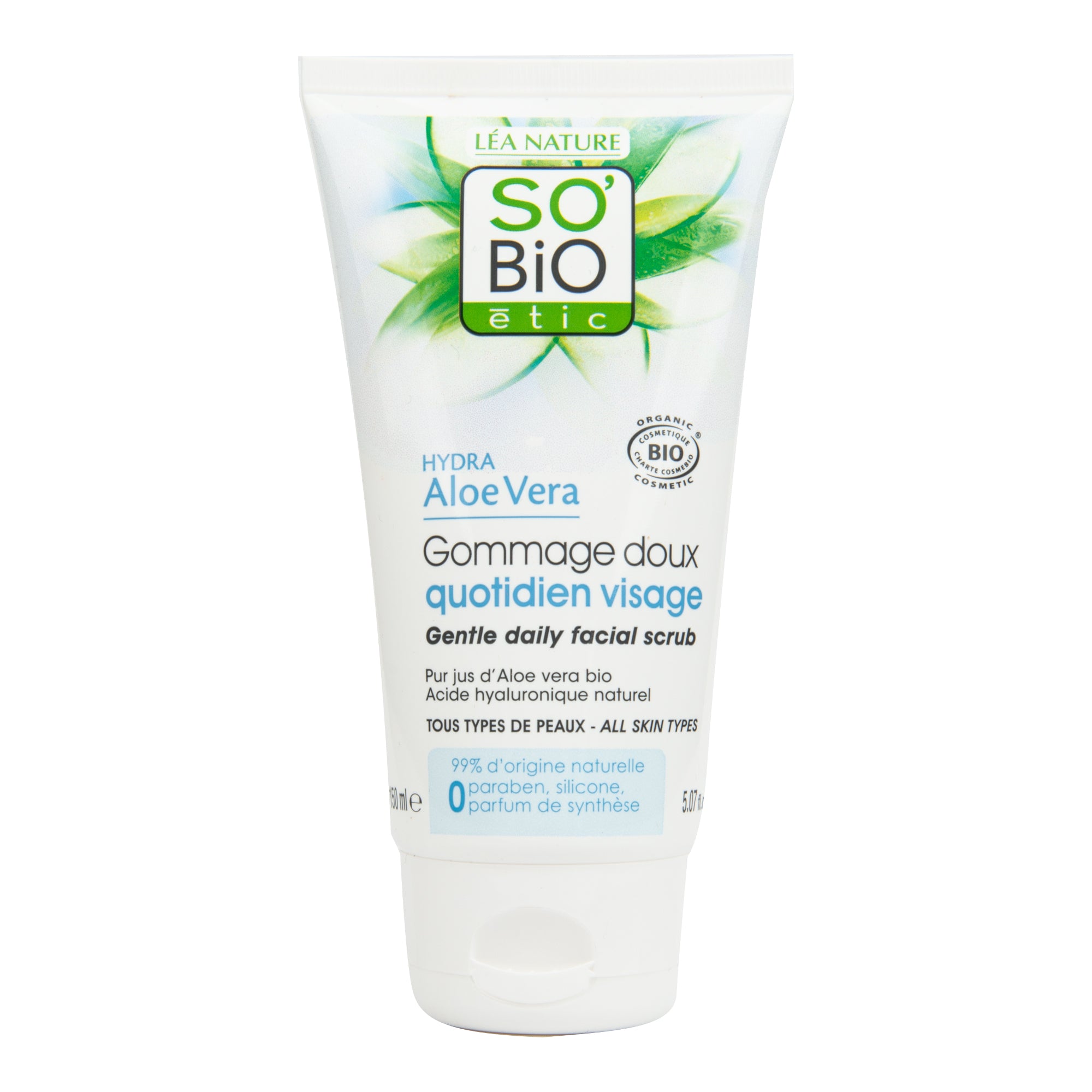 Peeling jemný pro časté použití Aloe vera hydratační 150 ml BIO   SO’BiO étic SO’BiO étic