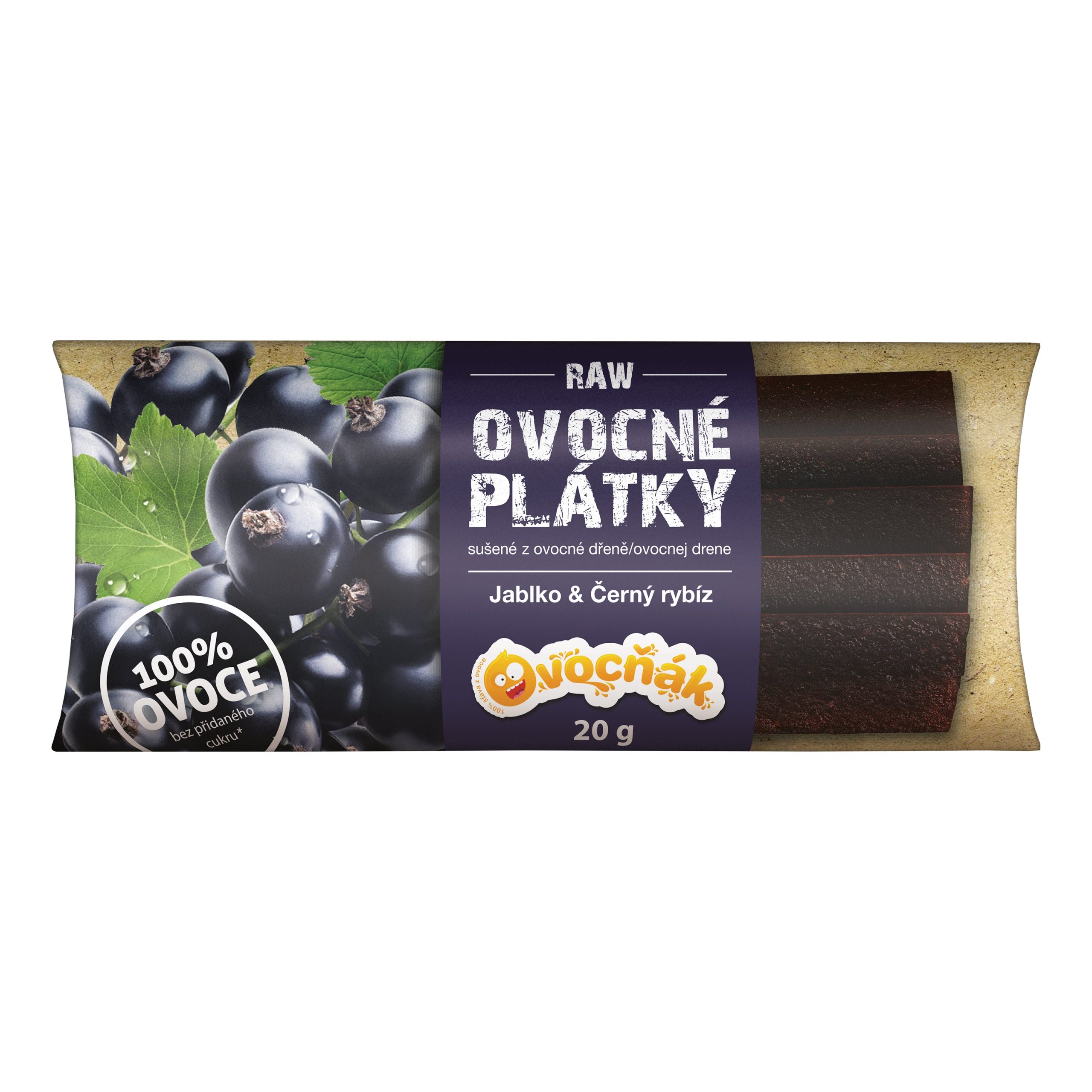 Plátky ovocné jablko-černý rybíz 20 g   OVOCŇÁK Ovocňák
