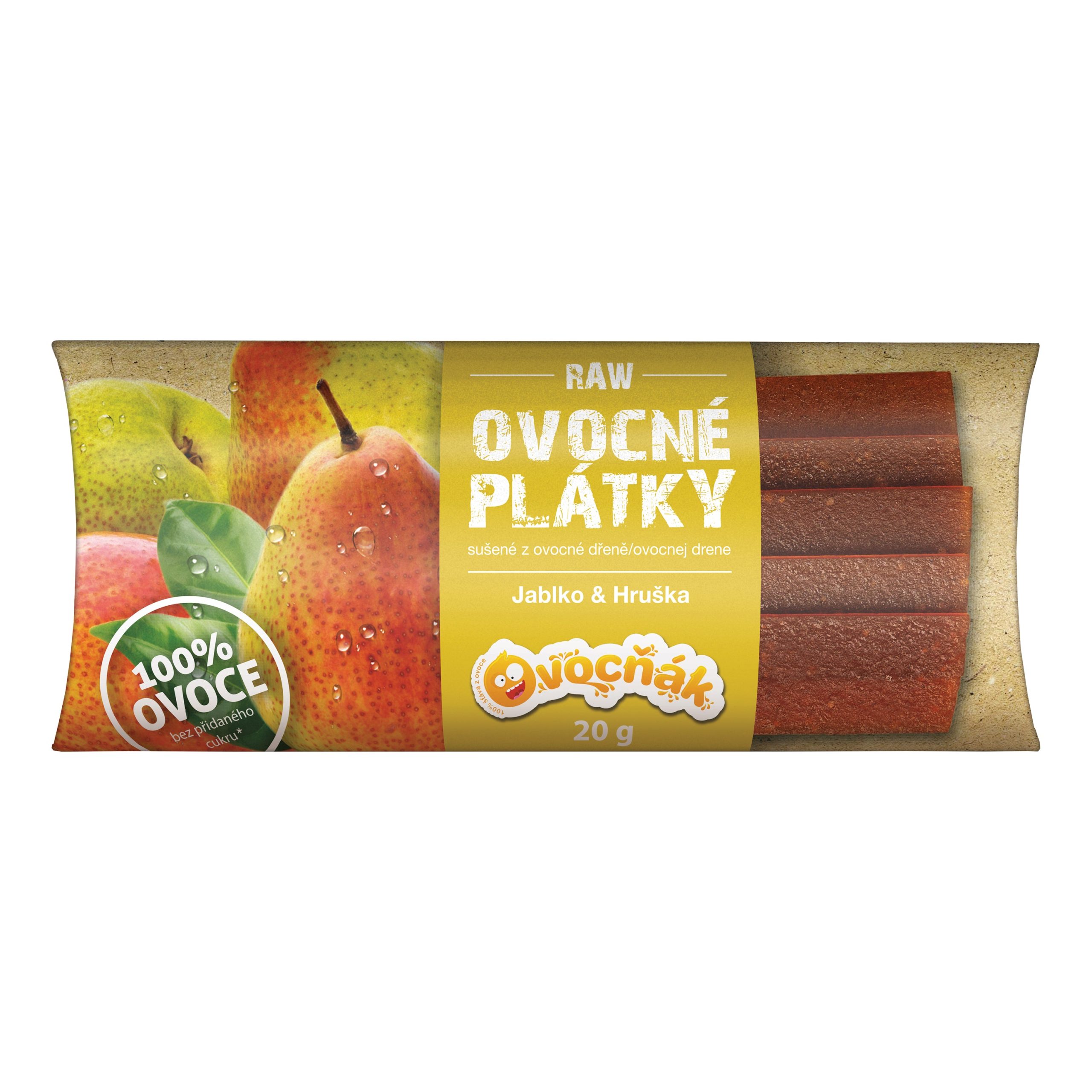 Plátky ovocné jablko-hruška 20 g   OVOCŇÁK Ovocňák