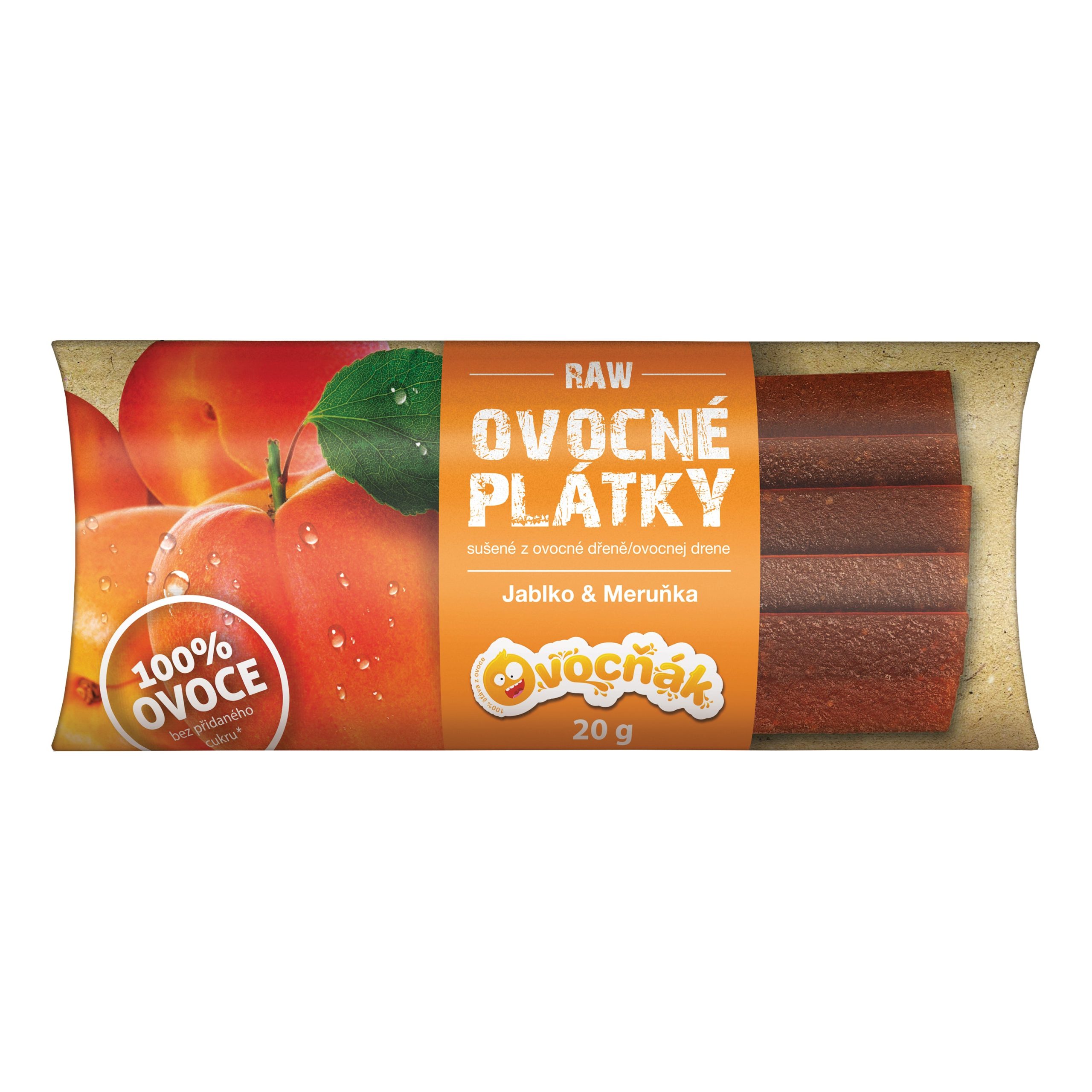 Plátky ovocné jablko-meruňka 20 g   OVOCŇÁK Ovocňák