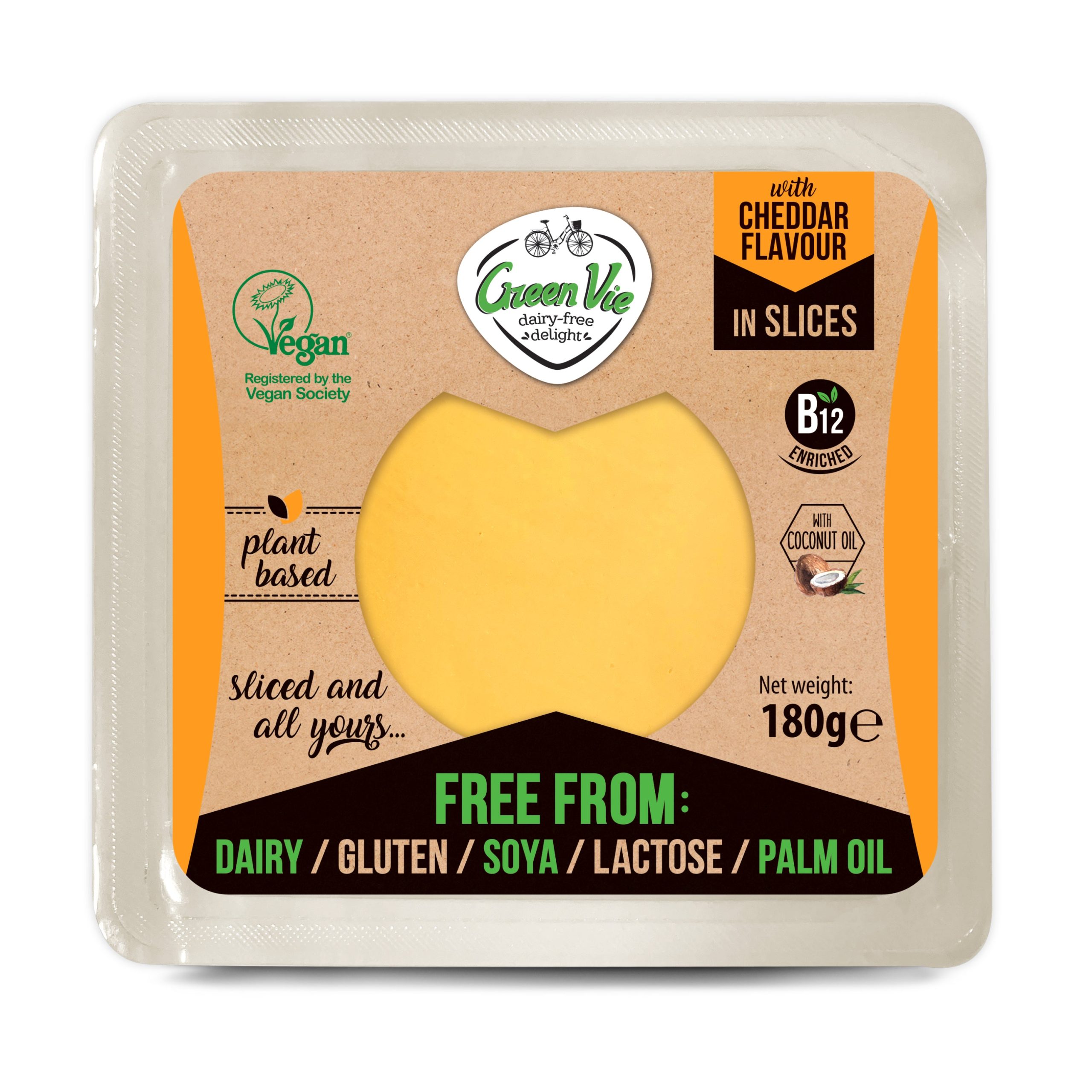 Plátky s příchutí cheddaru 180 g   GREENVIE Greenvie