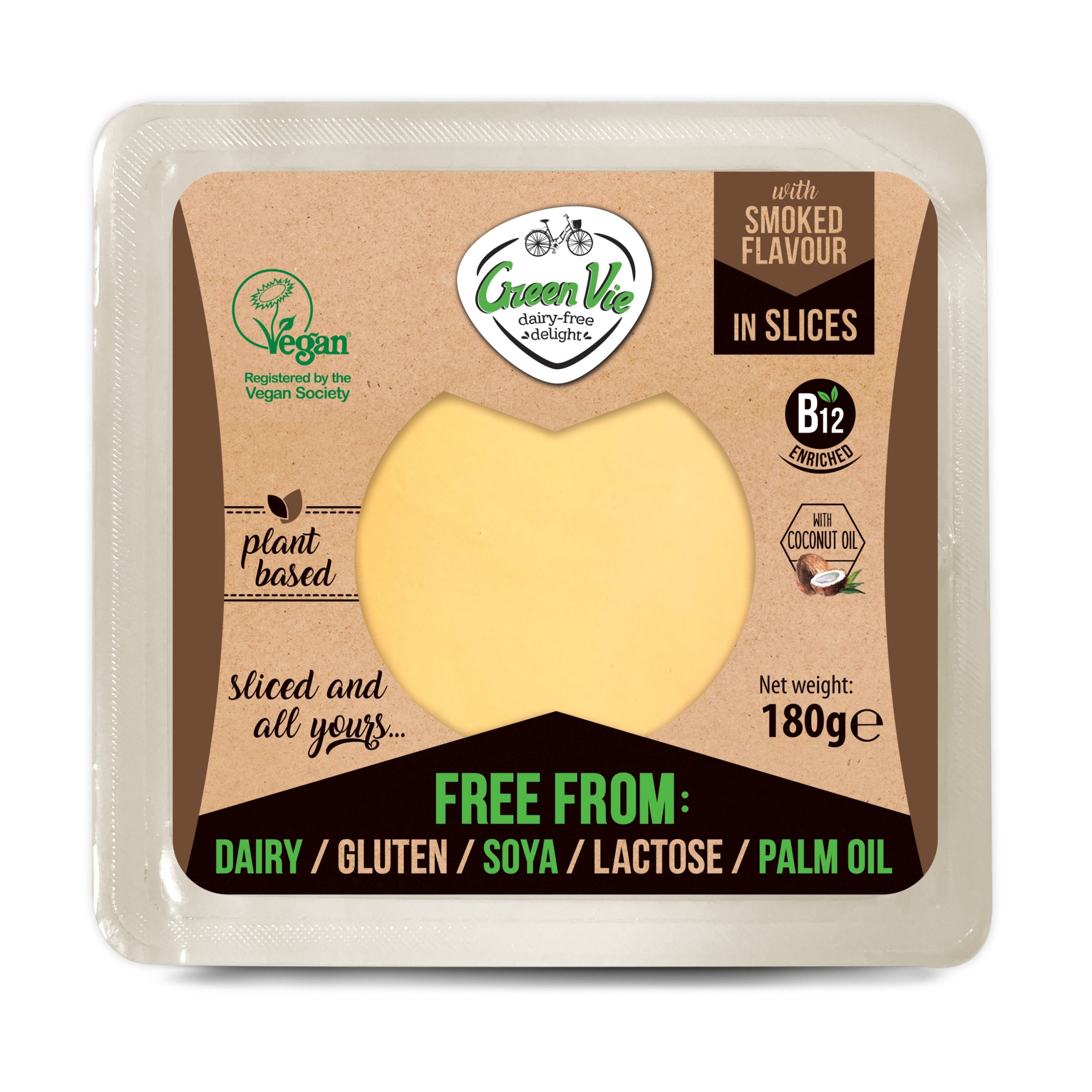 Plátky s příchutí uzené goudy 180 g   GREENVIE Greenvie