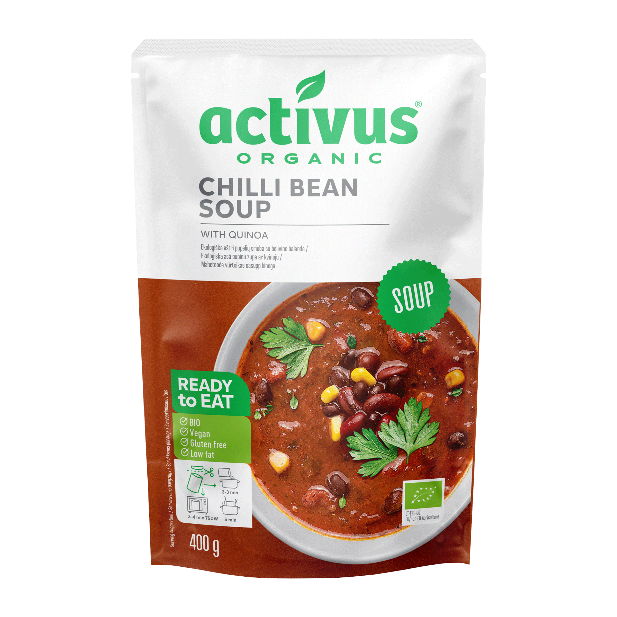 Polévka chilli fazole 400 g BIO   ACTIVUS Activus