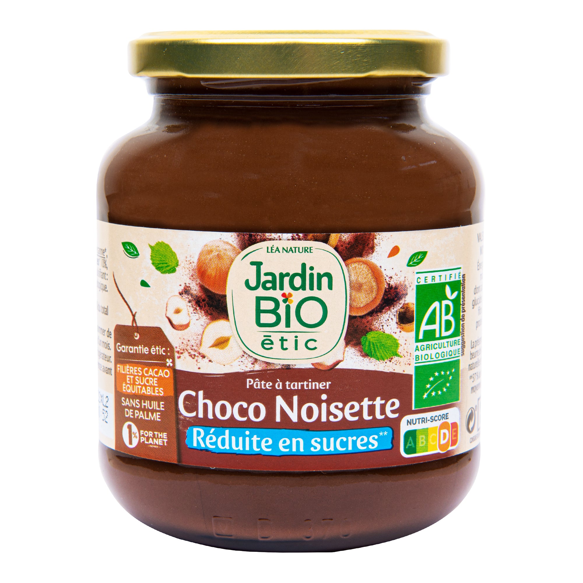 Pomazánka čokoládovo-lískooříšková se sníženým obsahem cukru 350 g BIO   JARDIN BIO Jardin