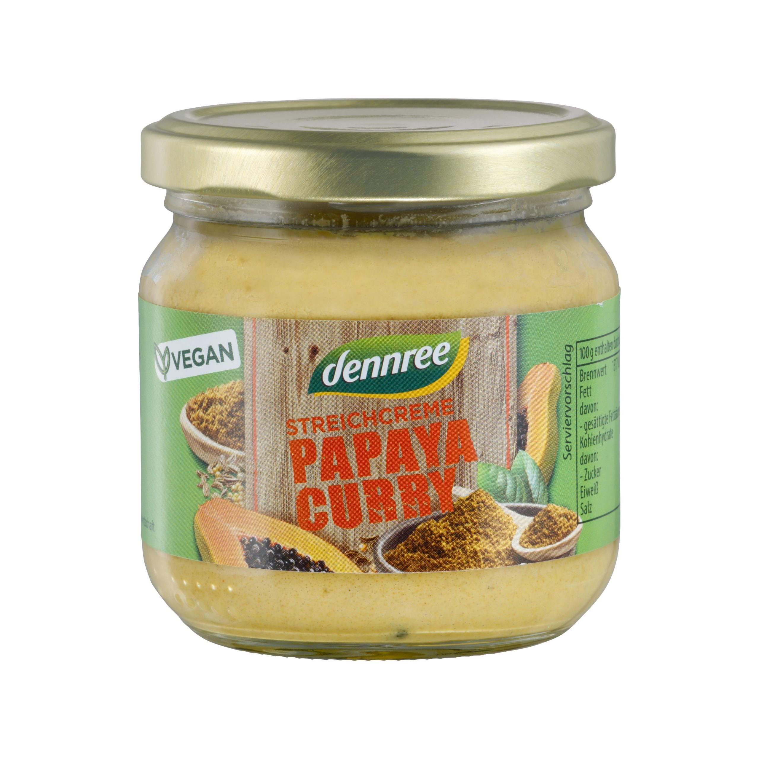 Pomazánka papája a kari 180 g BIO   DENNREE Dennree