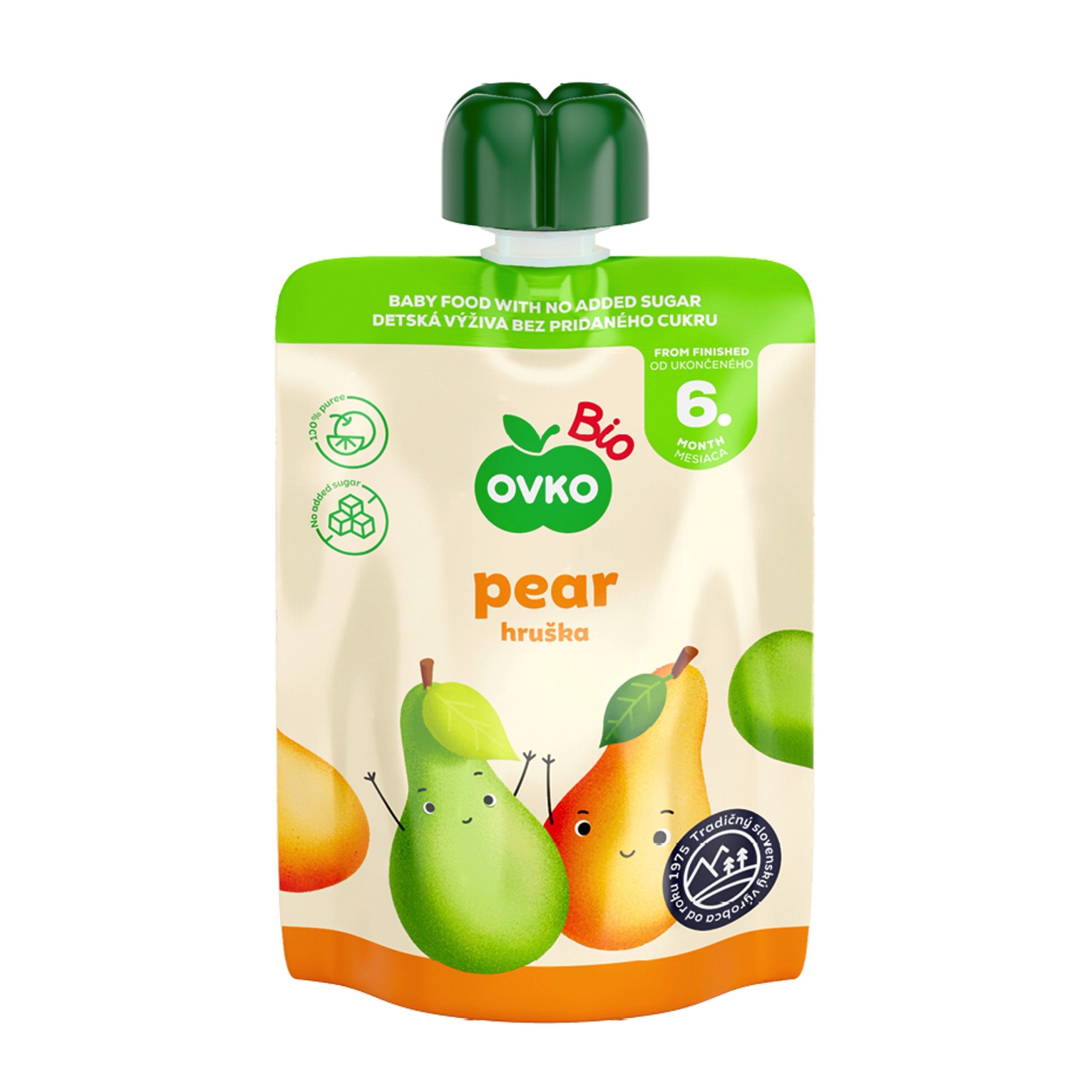 Příkrm ovocný hruška - kapsička 90 g BIO   OVKO Novofruct
