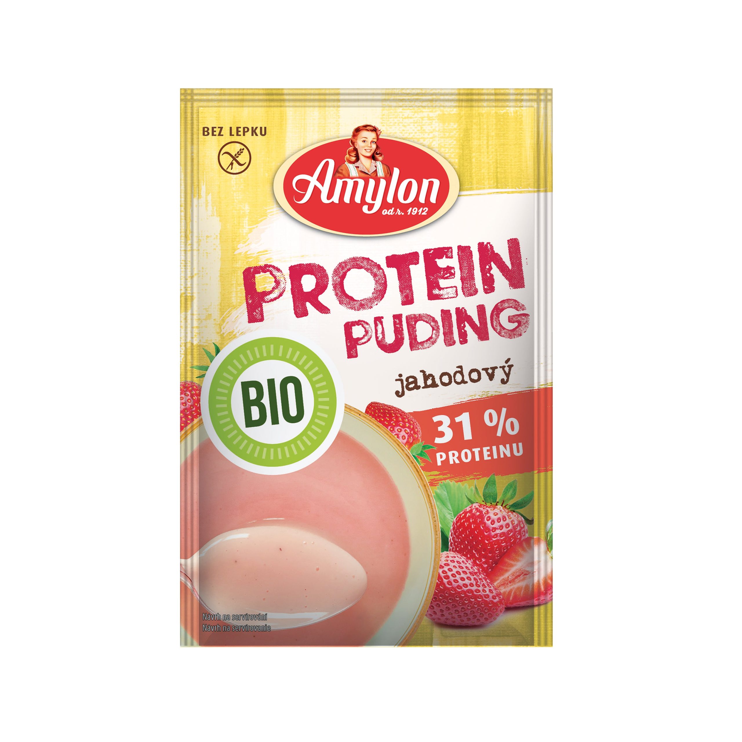 Pudink jahodový proteinový bezlepkový 45 g BIO   AMYLON Amylon