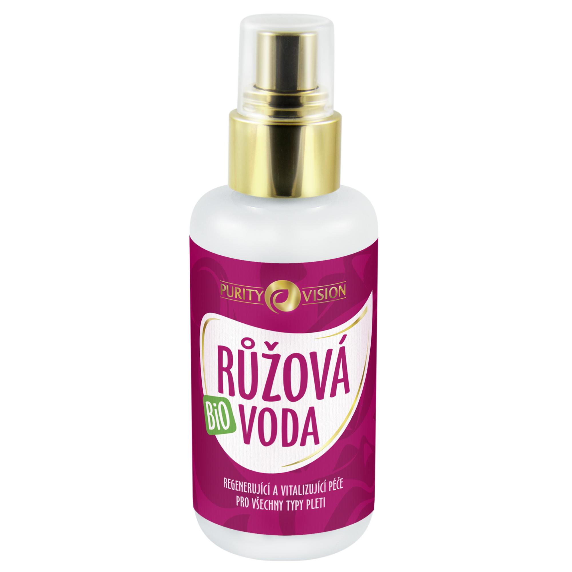 Purity Vision Růžová voda BIO (100 ml) - pošk. obal - revitalizuje a zklidňuje Purity Vision