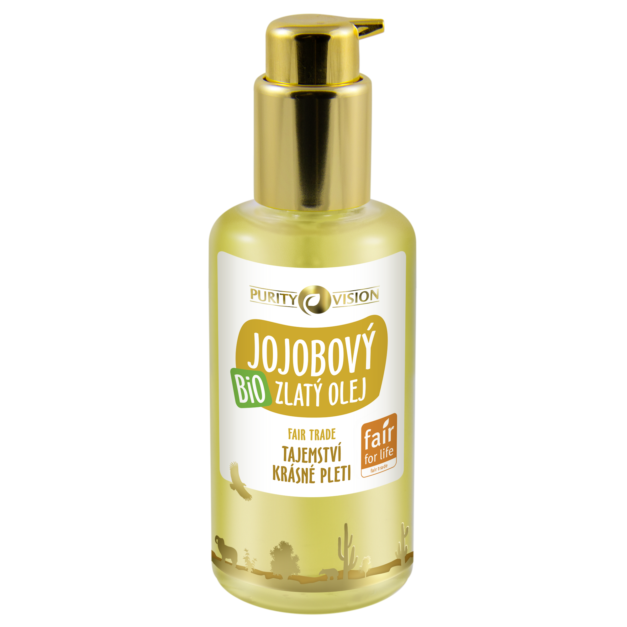 Purity Vision Zlatý jojobový olej BIO (100 ml) - pošk. obal - fair trade olej nejvyšší kvality Purity Vision