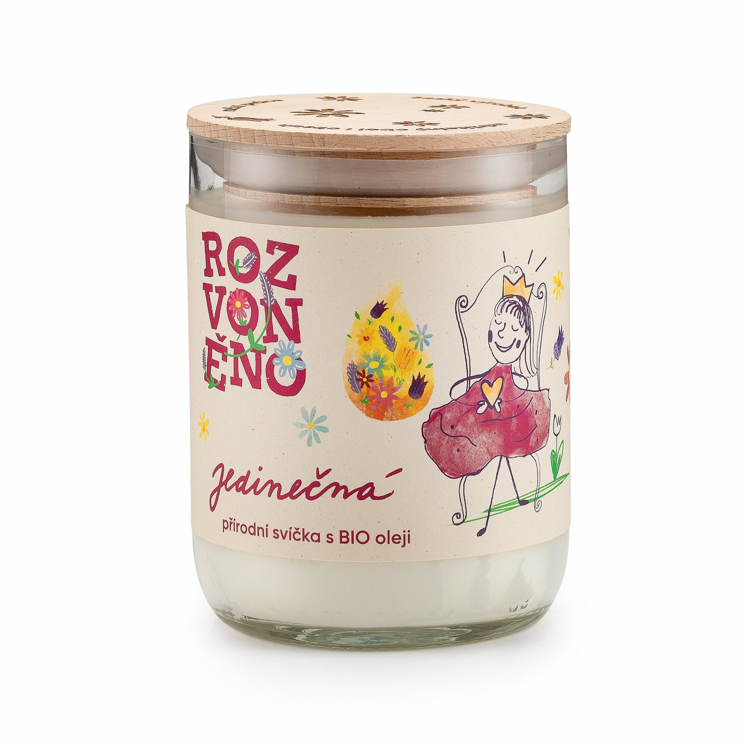 Rozvoněno Vonná svíčka - Jedinečná (300 ml) - pošk. obal - ve sklenici z lahve od vína Rozvoněno