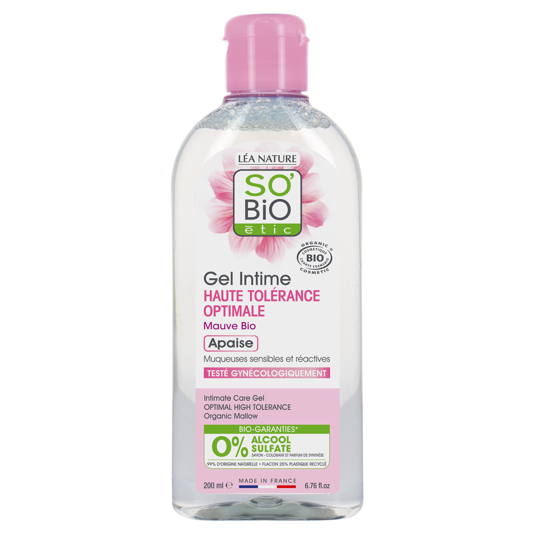 SO’BiO étic Gel mycí pro intimní hygienu hypoalergenní BIO (200 ml) - s výtažkem ze slézu obecného SO’BiO