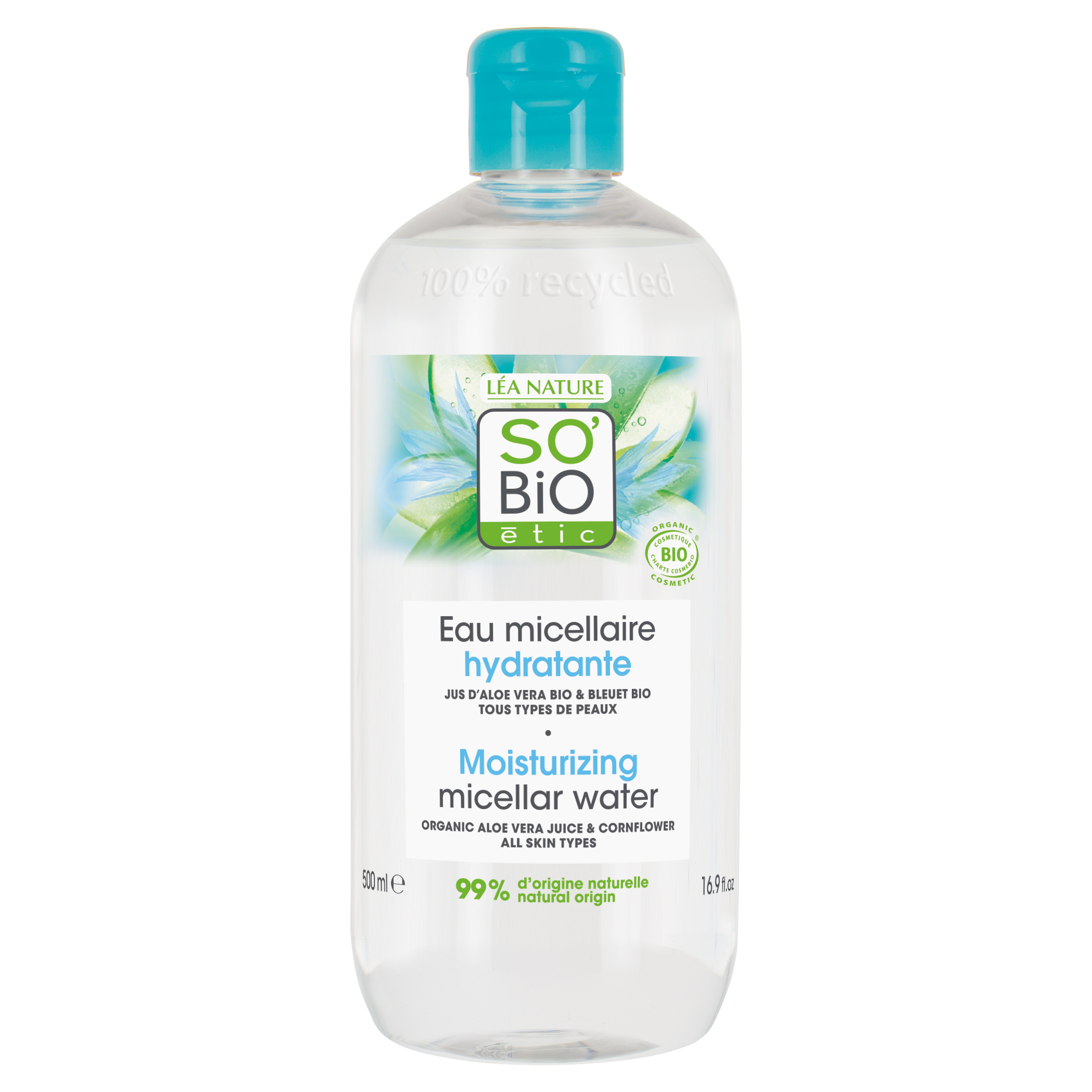 SO’BiO étic Voda micelární hydratační s Aloe vera BIO (500 ml) - obohacena o chrpovou vodu SO’BiO