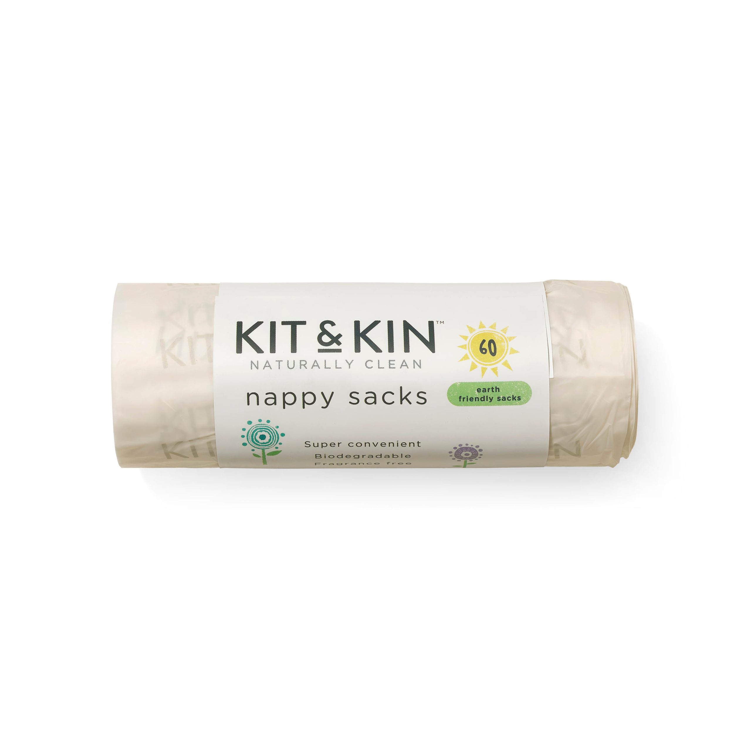 Sáčky na plenky kompostovatelné 60 ks   KIT & KIN Kit & Kin
