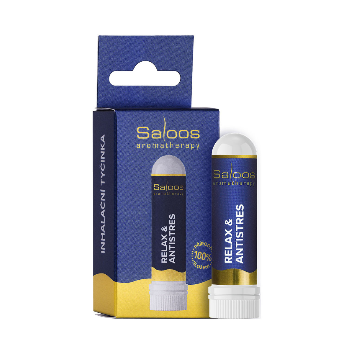 Saloos Inhalační tyčinka Relax & Antistres - pošk. obal - pro zklidnění a uvolnění těla i mysli Saloos