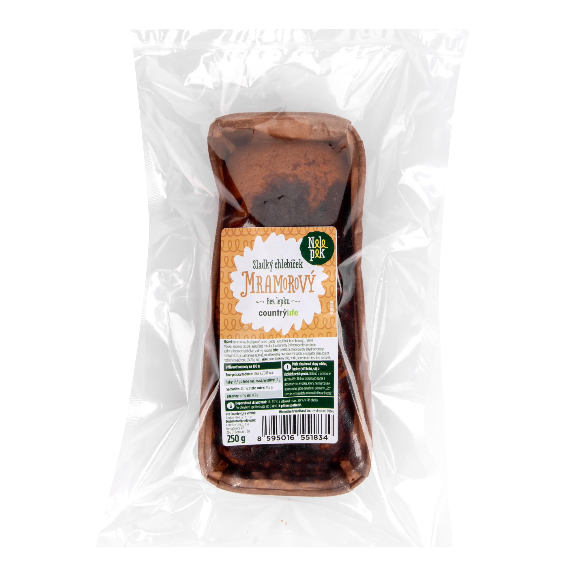 Sladký mramorový chlebíček bez lepku 250 g   NELEPEK   VO Nelepek