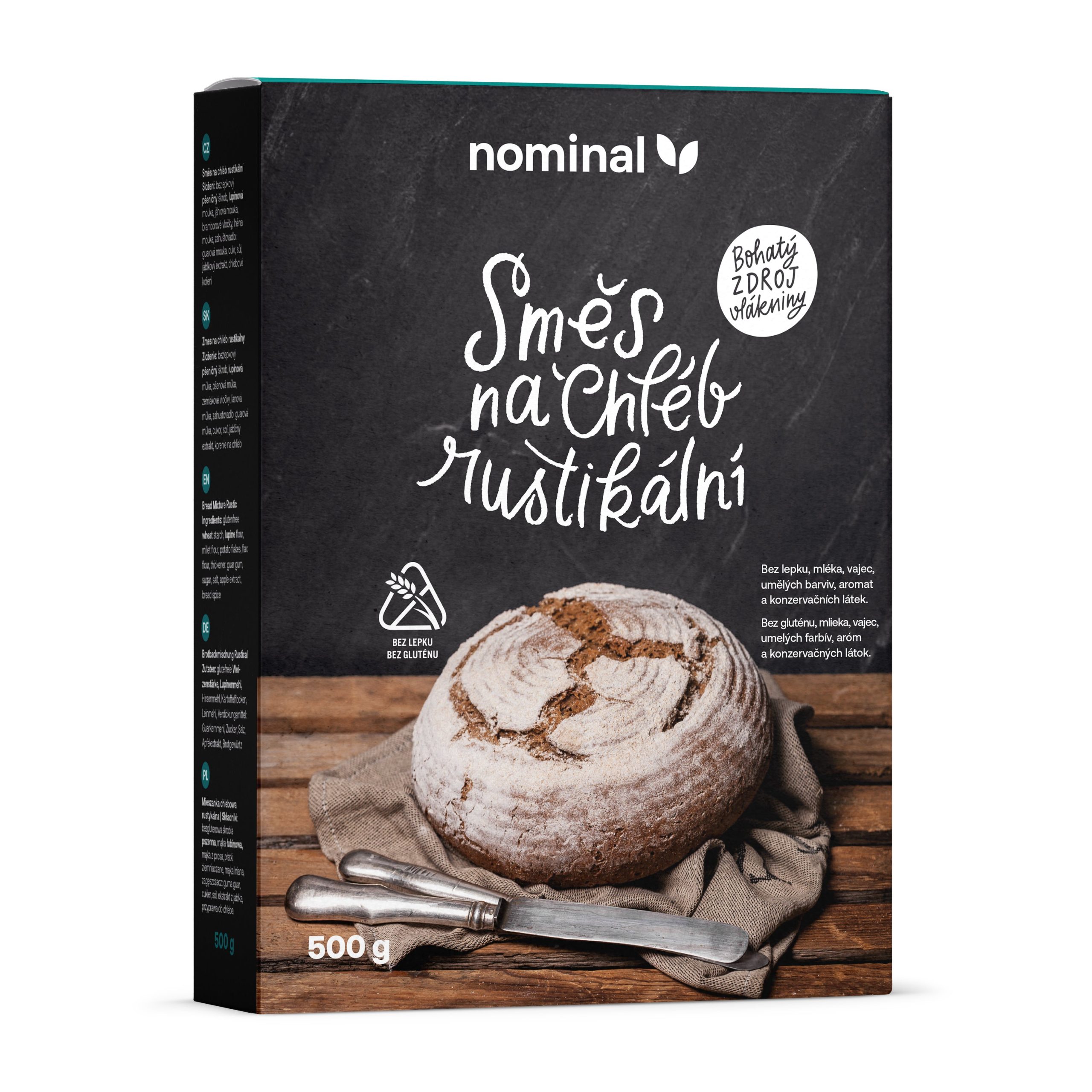 Směs na chléb rustikální bezlepkový 500 g   NOMINAL Nominal