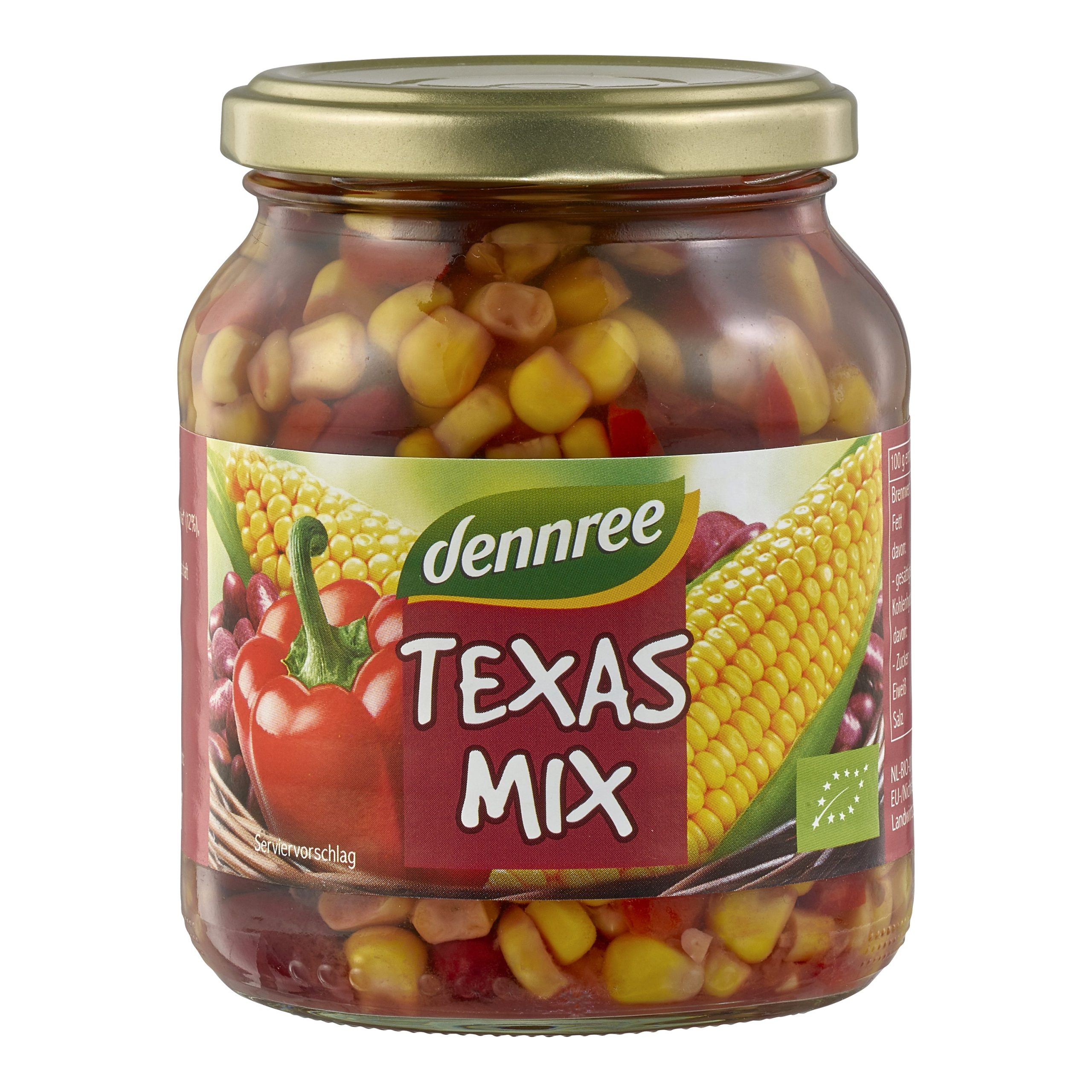 Směs zeleninová texaská ve slaném nálevu 350 g BIO   DENNREE Dennree