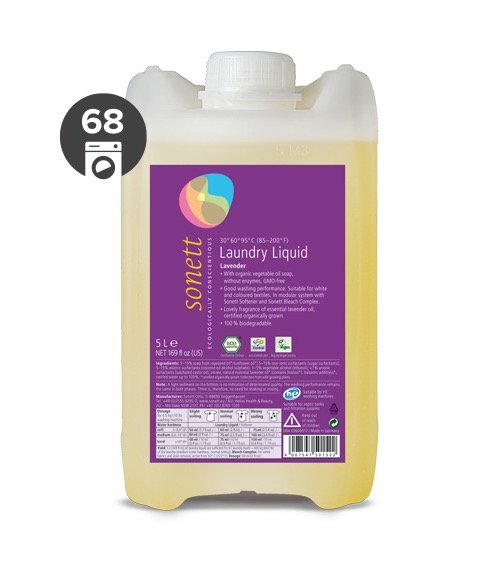 Sonett Univerzální tekutý prací gel na bílé i barevné prádlo BIO 5 l - pošk. obal Sonett