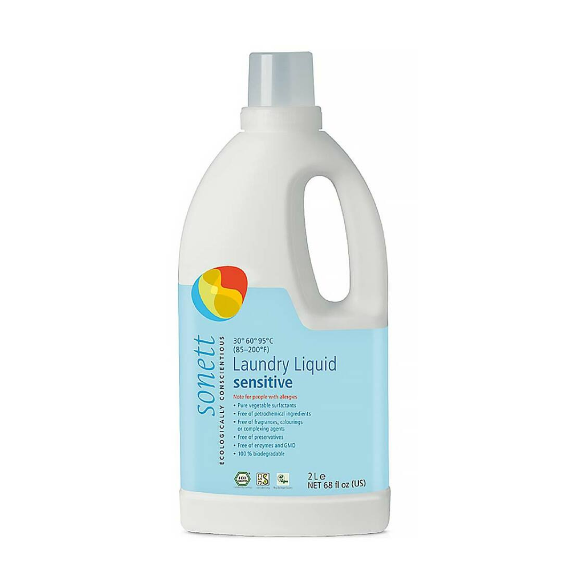 Sonett Univerzální tekutý prací gel na bílé i barevné prádlo Sensitive BIO - 2 l - pošk. obal Sonett