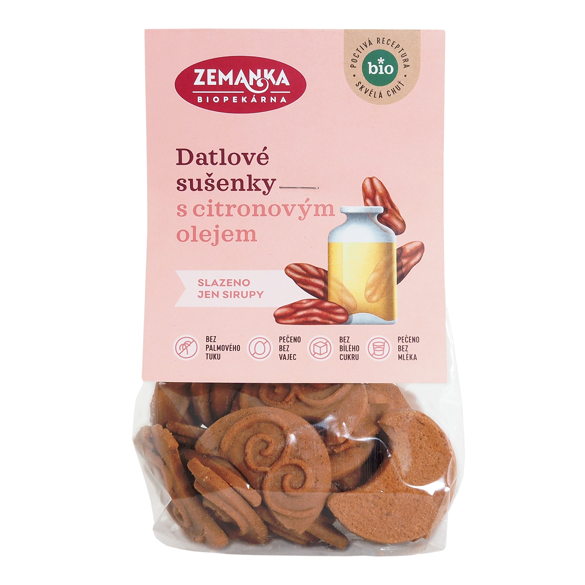 Sušenky datlové s citronovým olejem 100 g BIO   ZEMANKA Biopekárna Zemanka