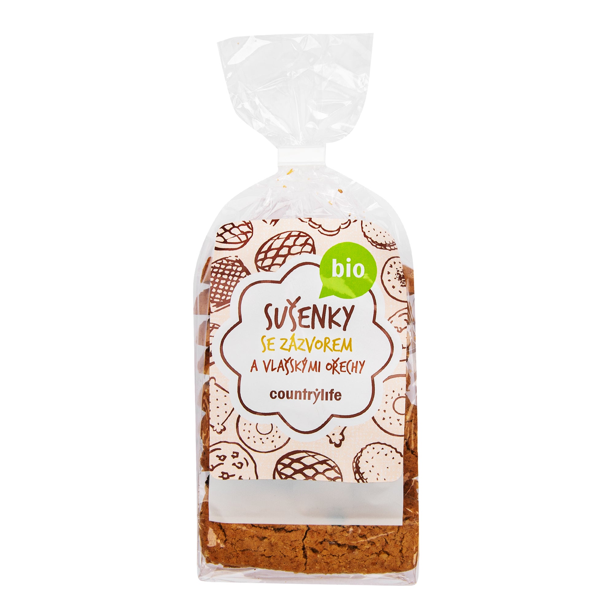 Sušenky se zázvorem a vlašskými ořechy 175 g BIO   COUNTRY LIFE Country Life