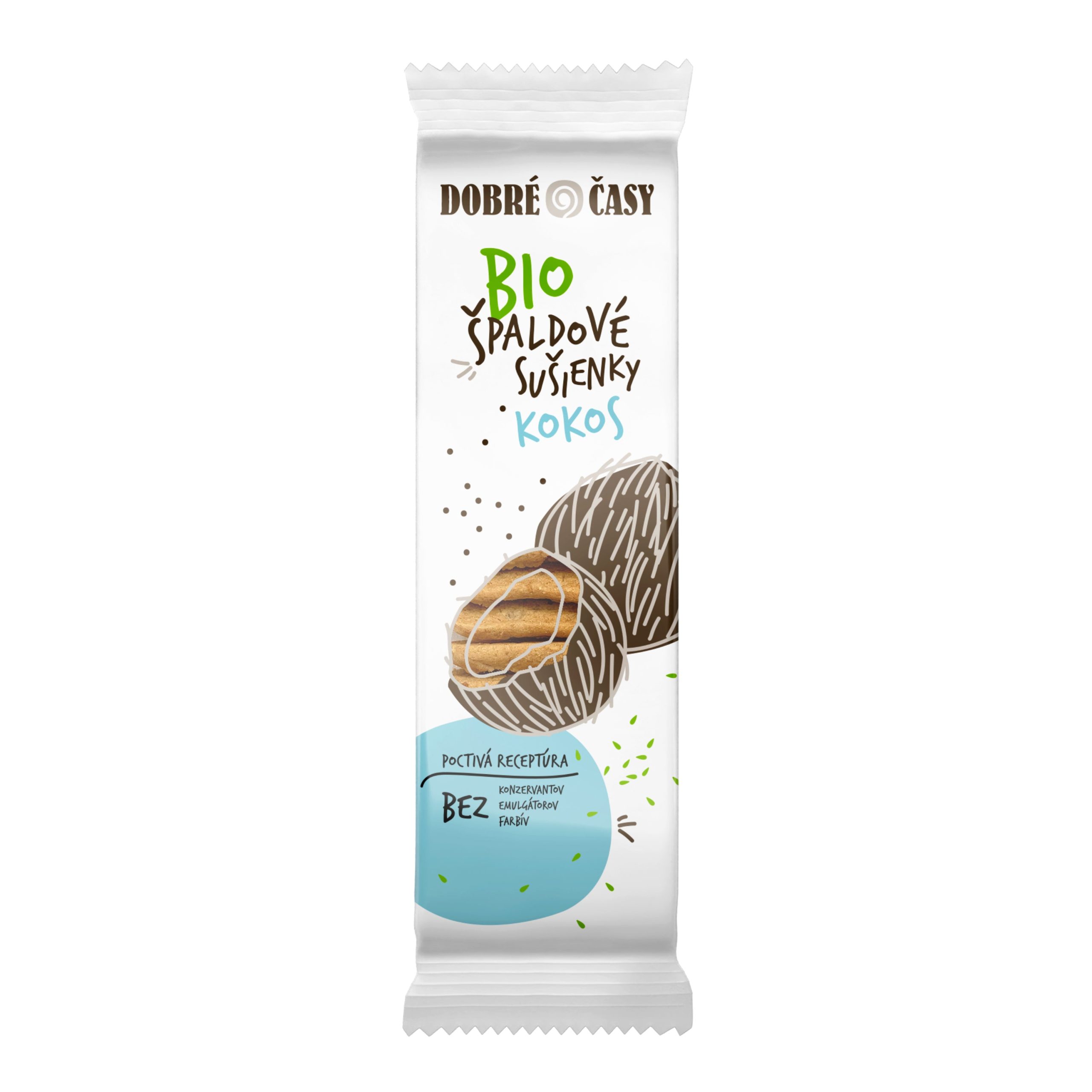 Sušenky špaldové celozrnné kokosové 100 g BIO   DOBRÉ ČASY Dobré časy