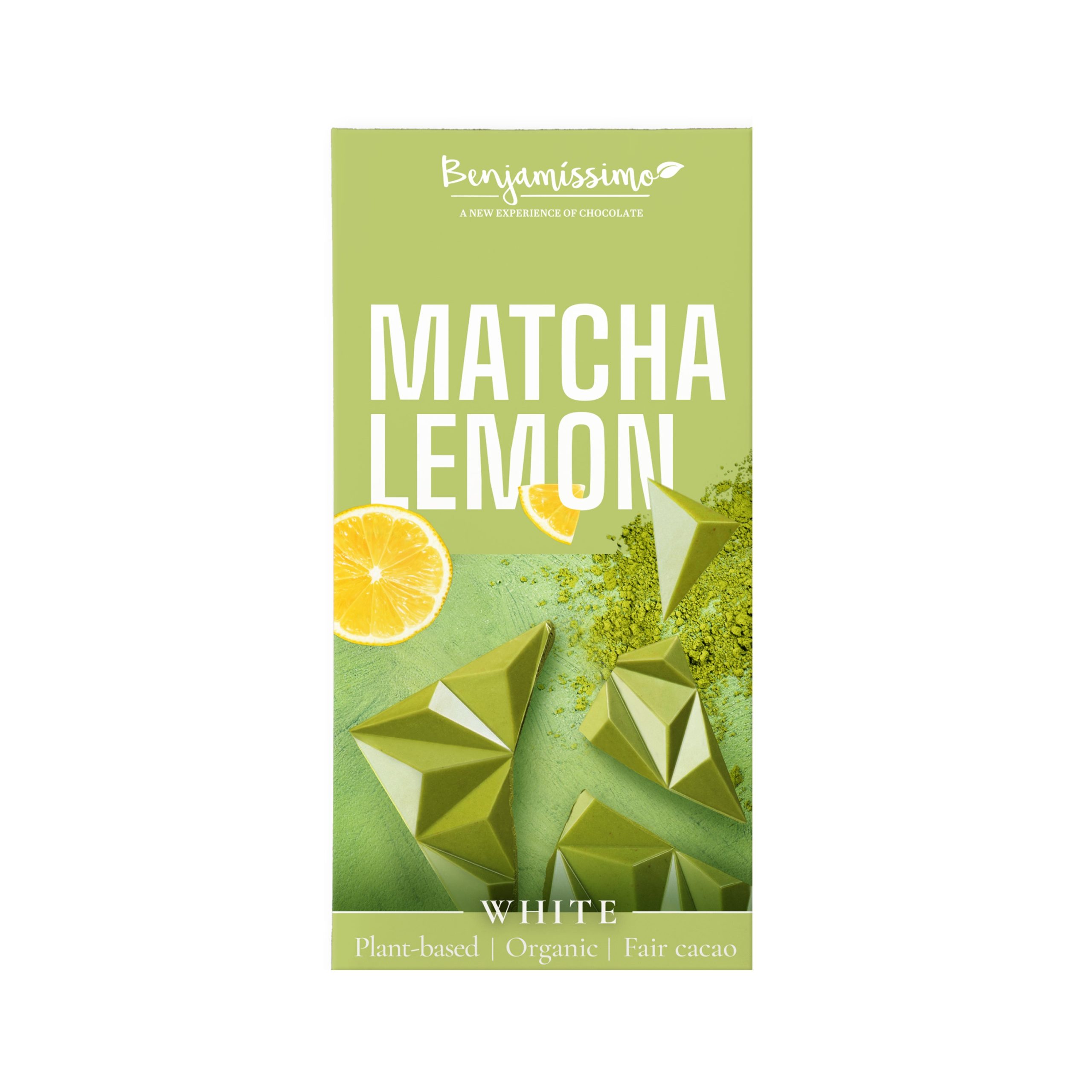 Tabulka kakaová bílá matcha-citrón 60 g BIO   BENJAMÍSSIMO Benjamíssimo