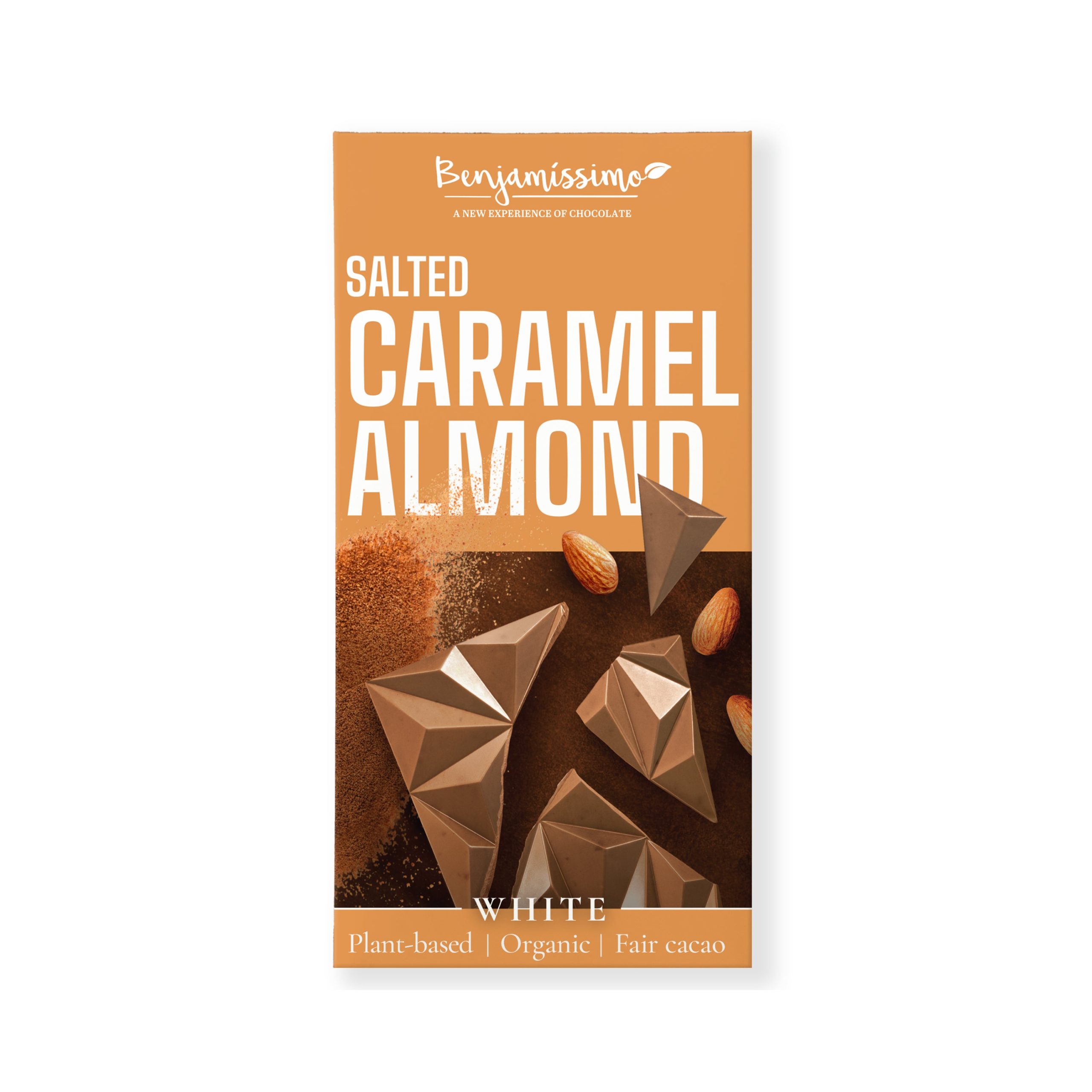 Tabulka kakaová bílá slaný karamel-mandle 60 g BIO   BENJAMÍSSIMO Benjamíssimo
