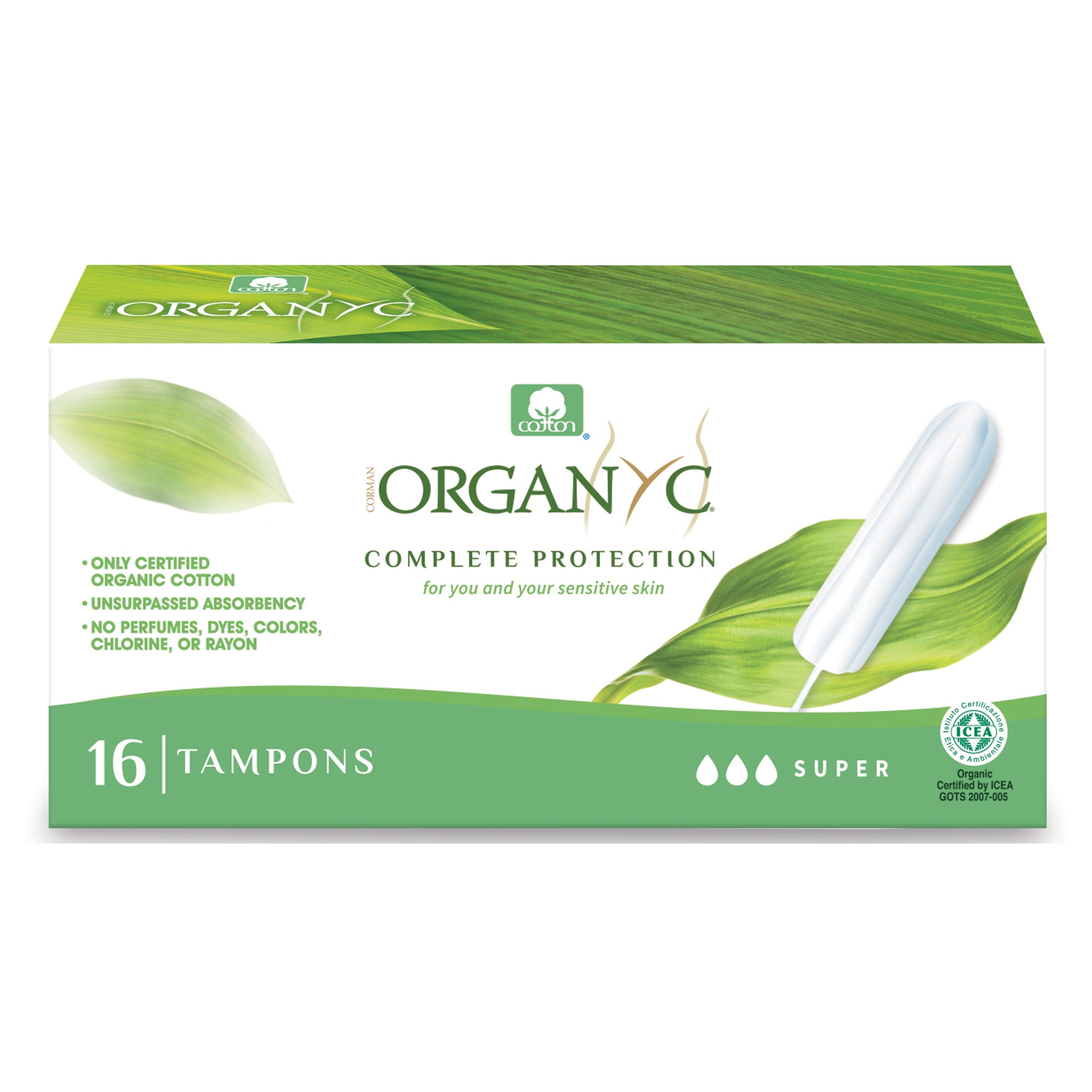 Tampony super 16 ks BIO bavlna  ORGANYC Organyc