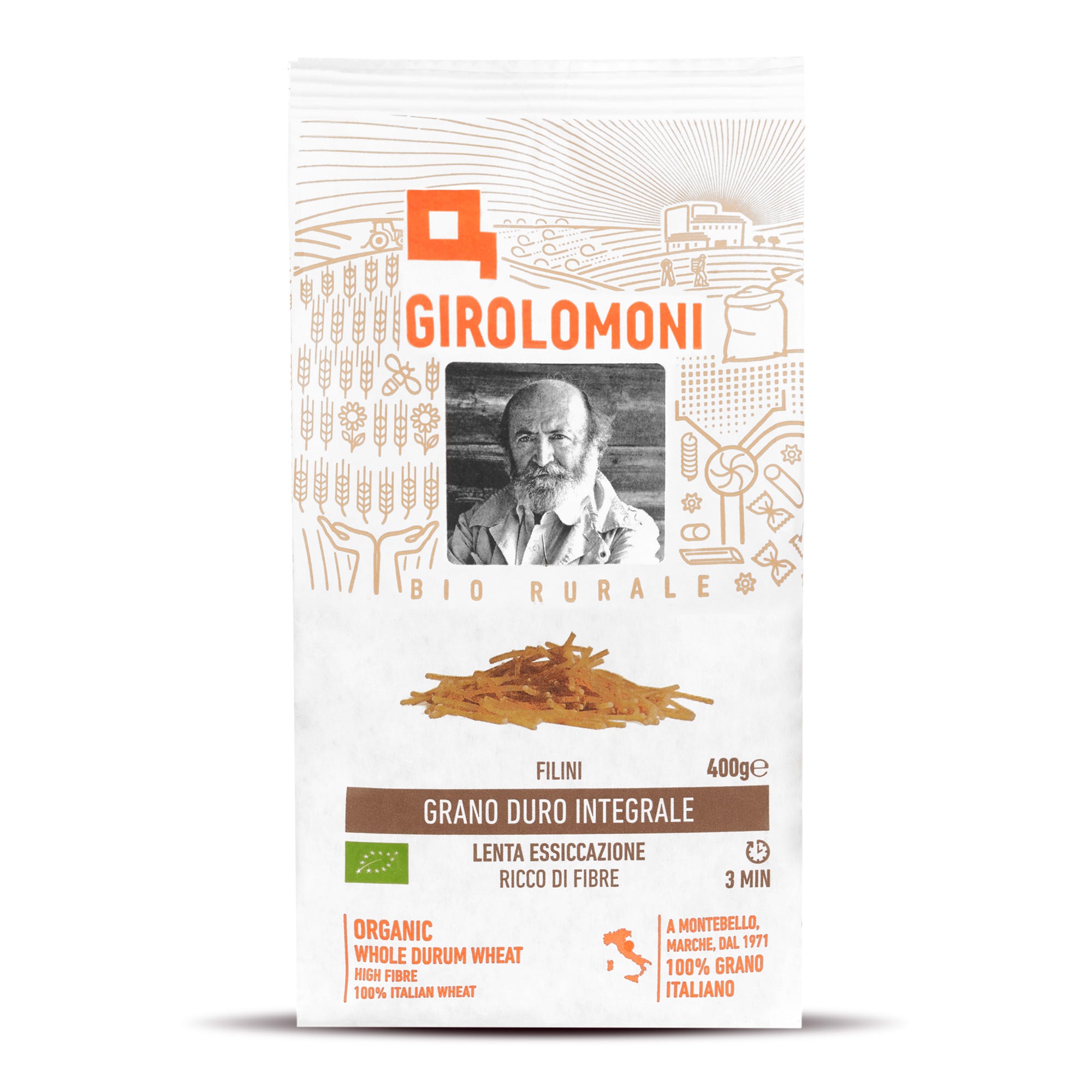 Těstoviny filini celozrnné semolinové 400 g BIO   GIROLOMONI Girolomoni