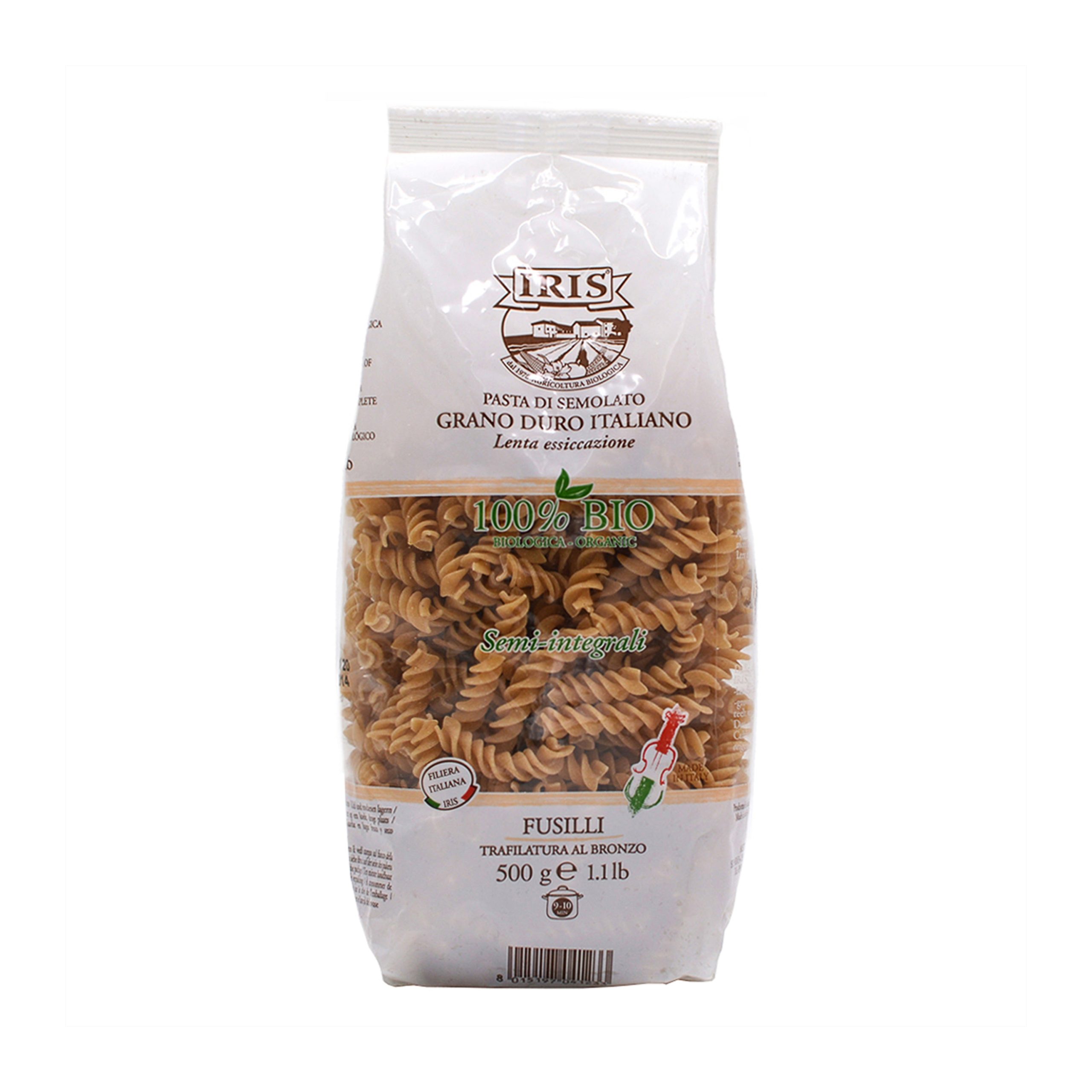 Těstoviny fusilli polocelozrnné 500 g BIO   IRIS IRIS