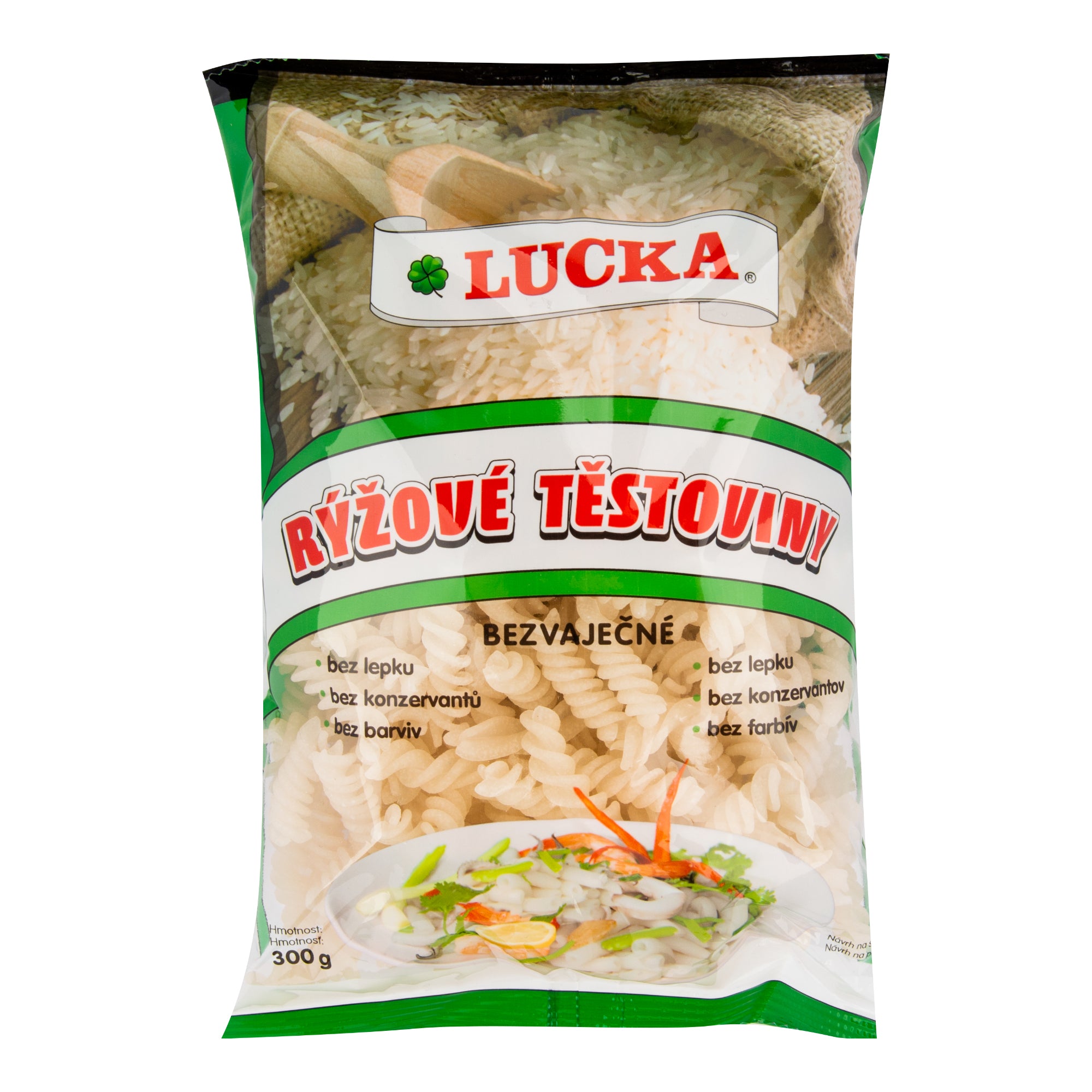 Těstoviny vřetena rýžové bezlepkové 300 g   LUCKA Lucka