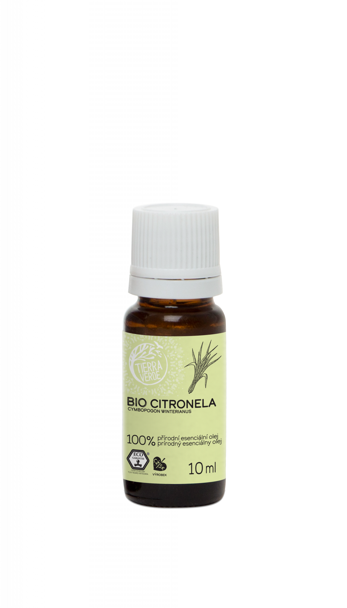 Tierra Verde Esenciální olej Citronela BIO (10 ml) - pošk. obal - silné repelentní účinky Tierra Verde