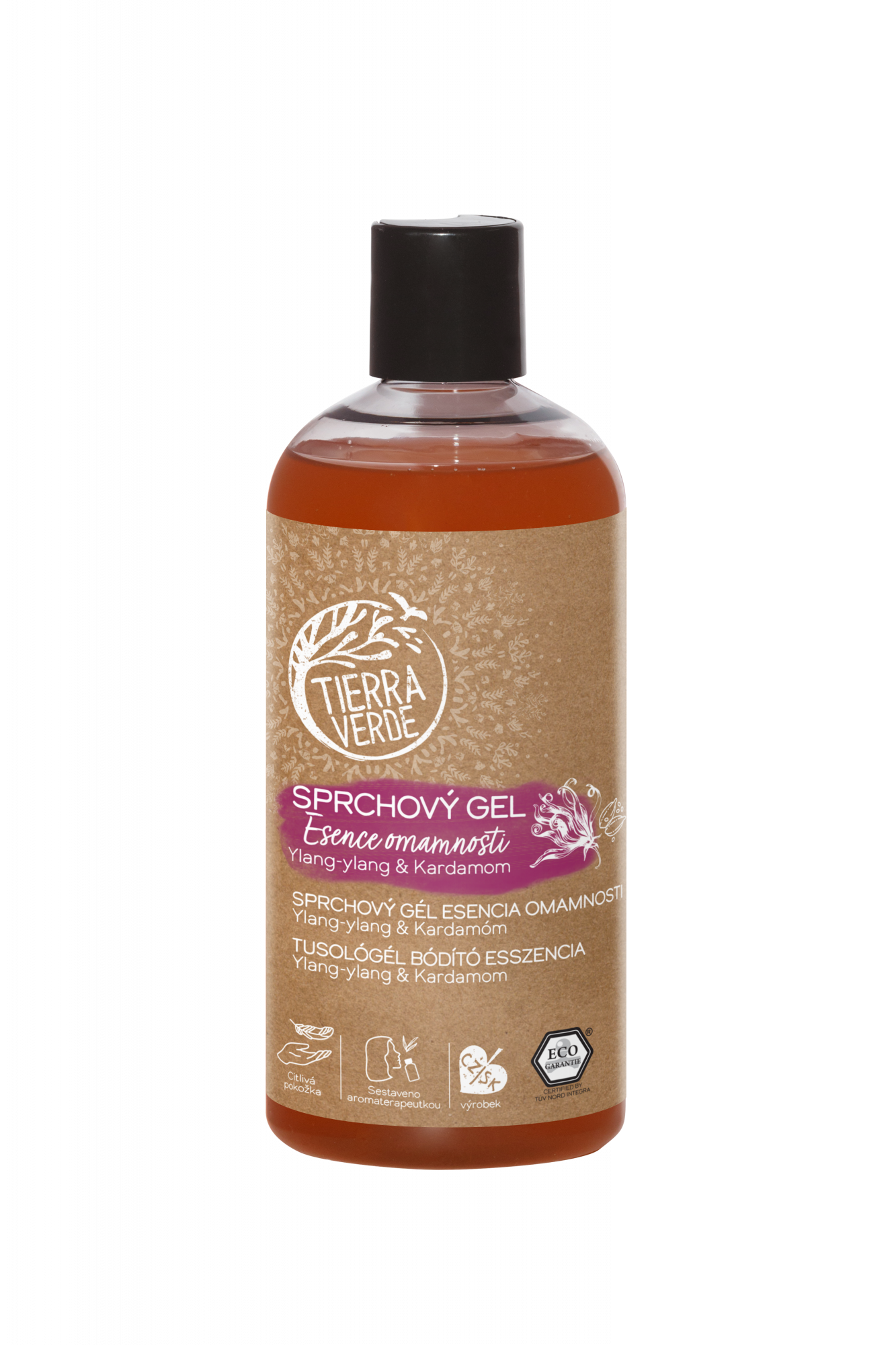 Tierra Verde Sprchový gel Esence omamnosti - Ylang-ylang & kardamom (500 ml) - pošk. obal Tierra Verde