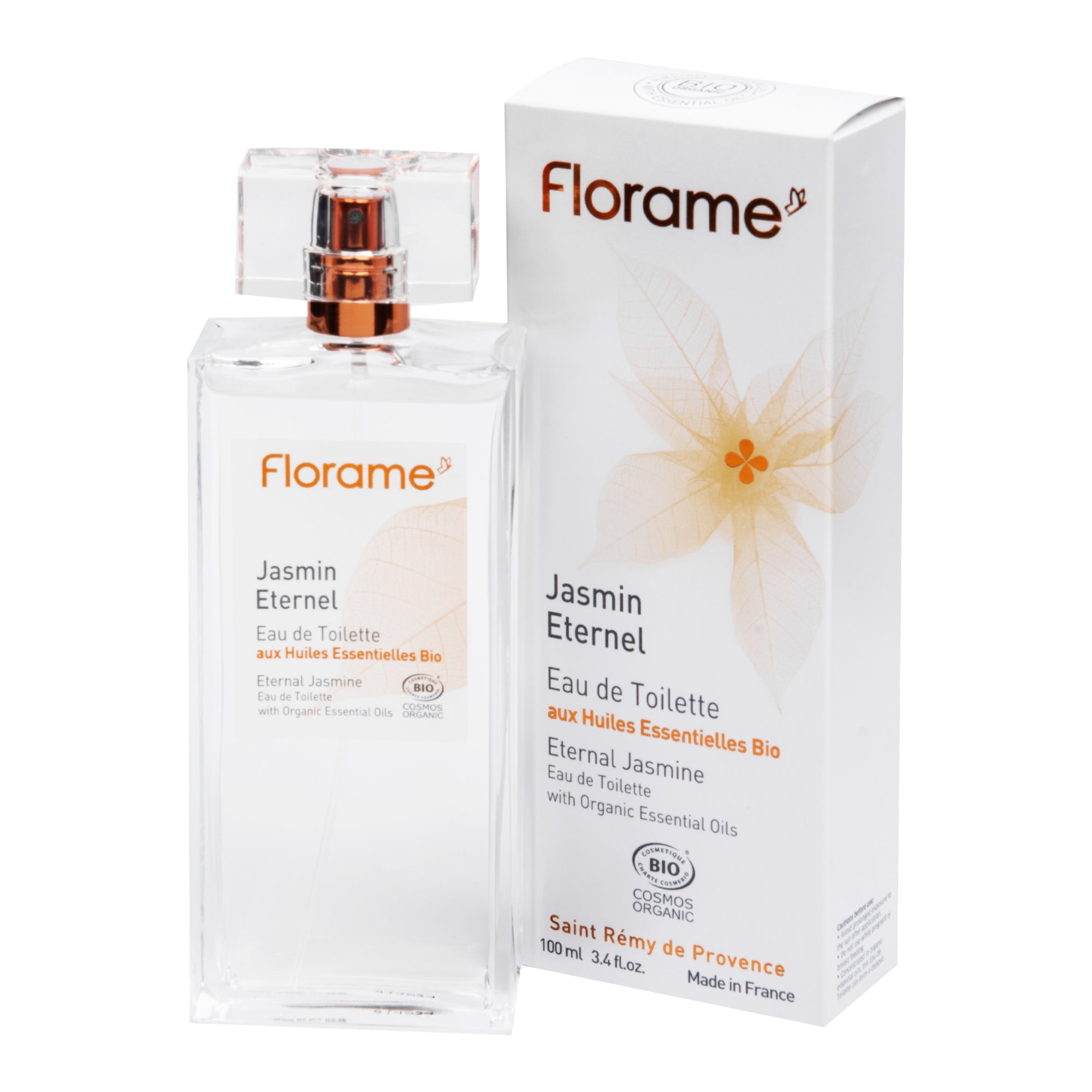 Toaletní voda přírodní JASMIN ETERNEL — věčný jasmín 100 ml BIO   FLORAME Florame