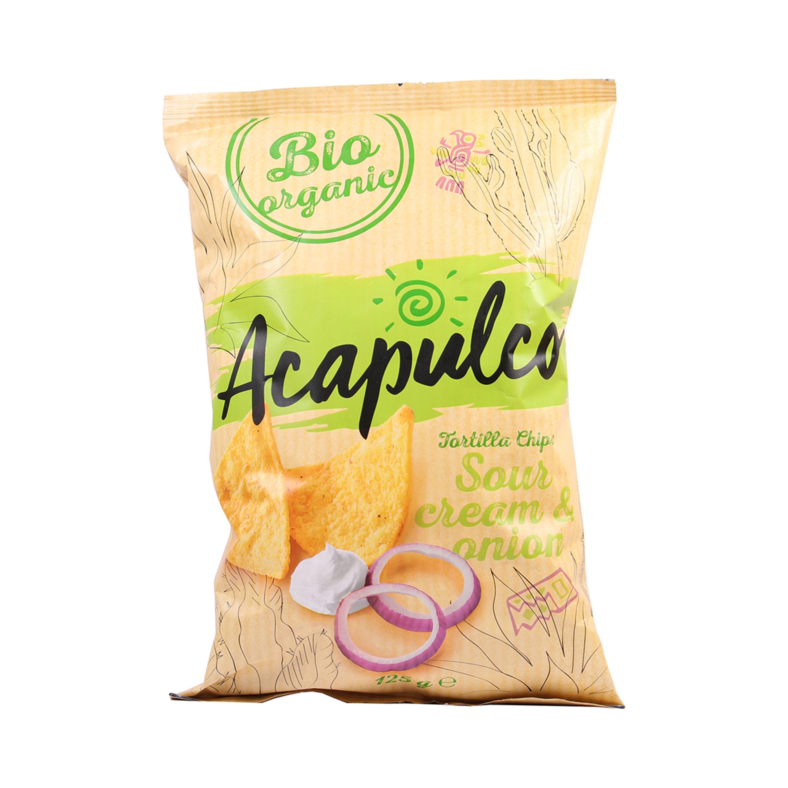 Tortilla chipsy Cream&Onion 125 g BIO   ACAPULCO Acapulco