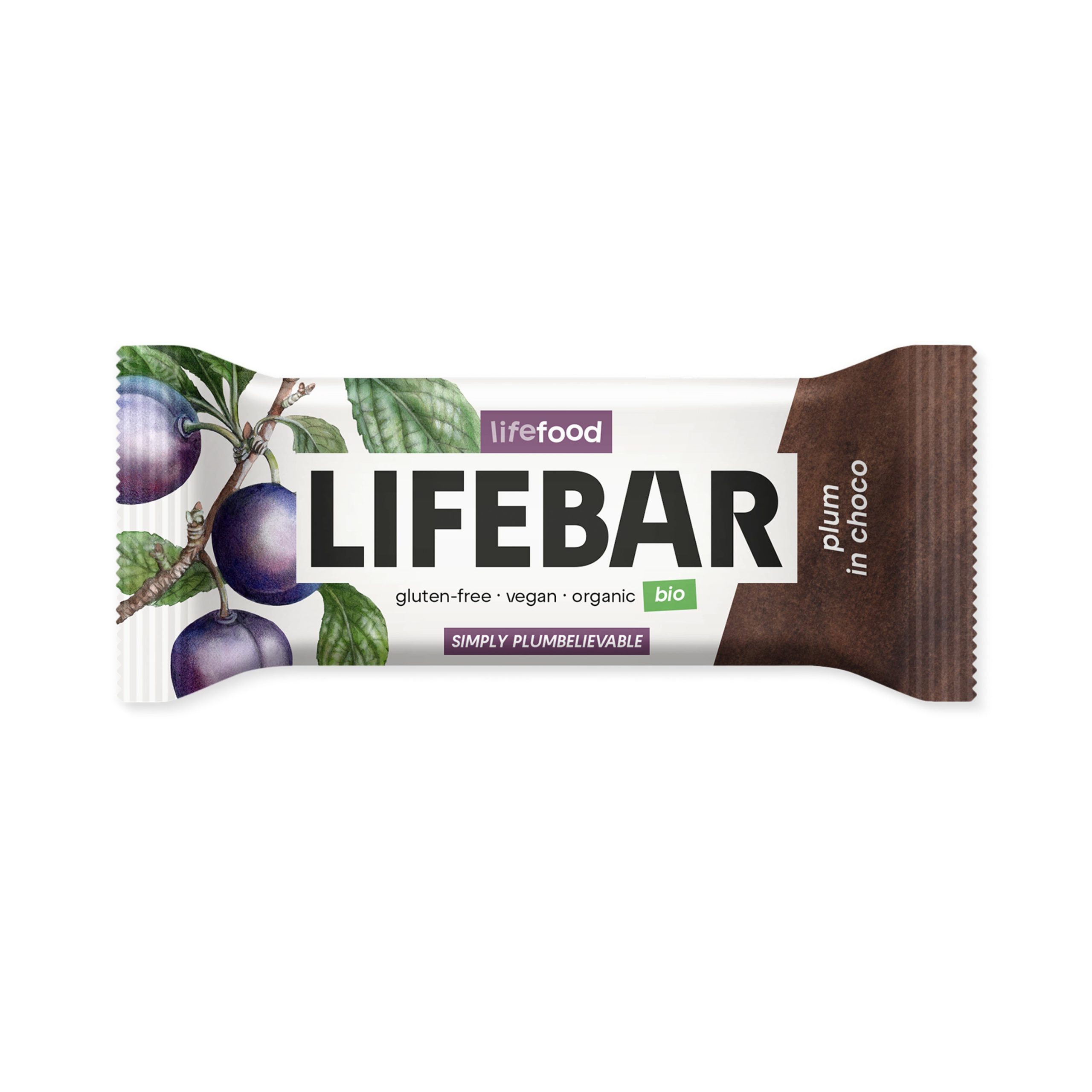 Tyčinka Lifebar švestka v čokoládě RAW 40 g BIO   LIFEFOOD Lifefood