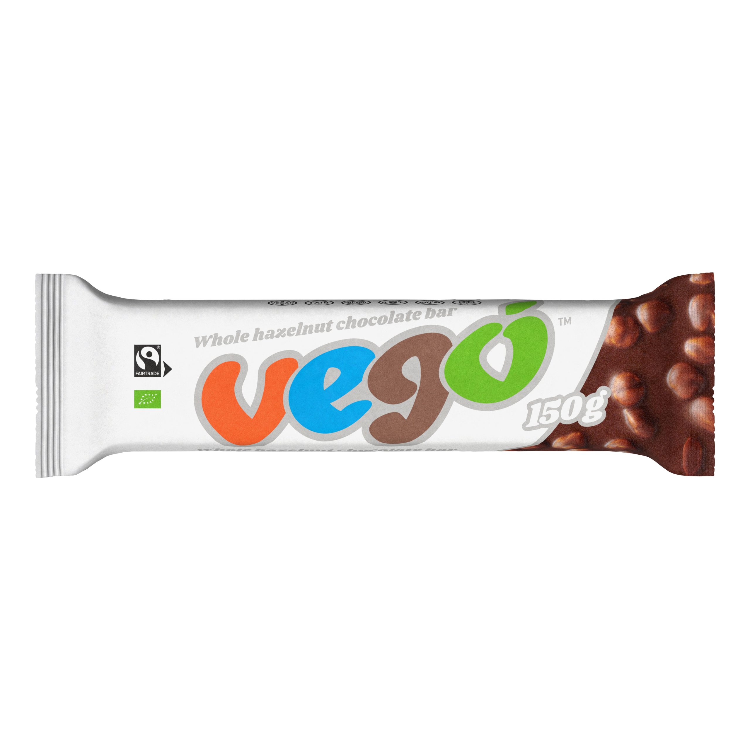 Tyčinka čokoládová s lískovými ořechy 150 g BIO   VEGO Vego