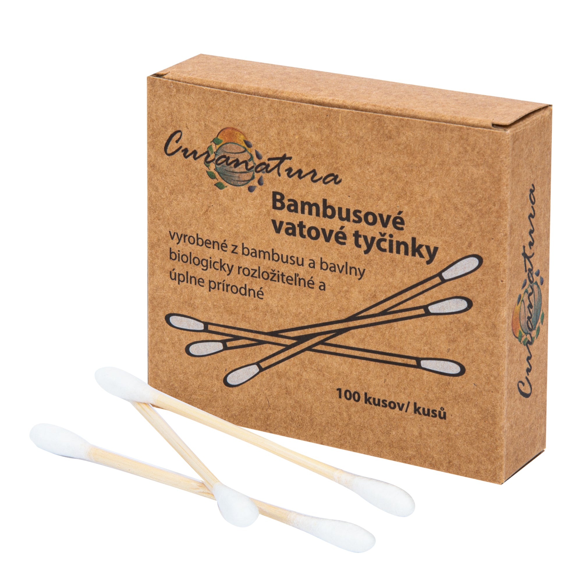 Tyčinky čistící bambusové 100 kusů   CURANATURA Curanatura